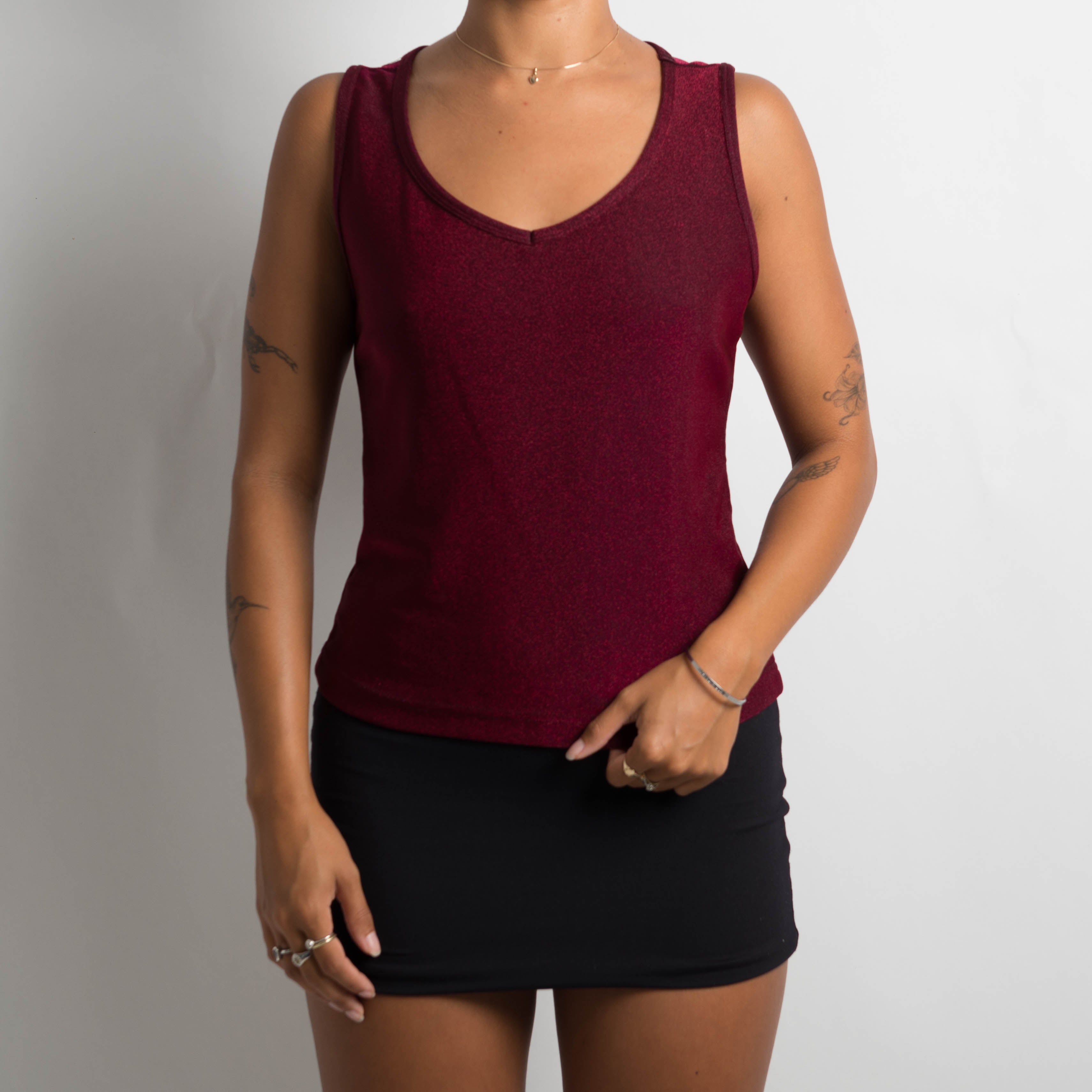 RED METALLIC TOP