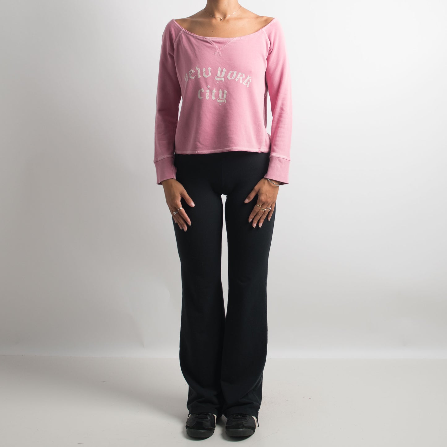 PINK WIDE NECK LONG SLEEVE