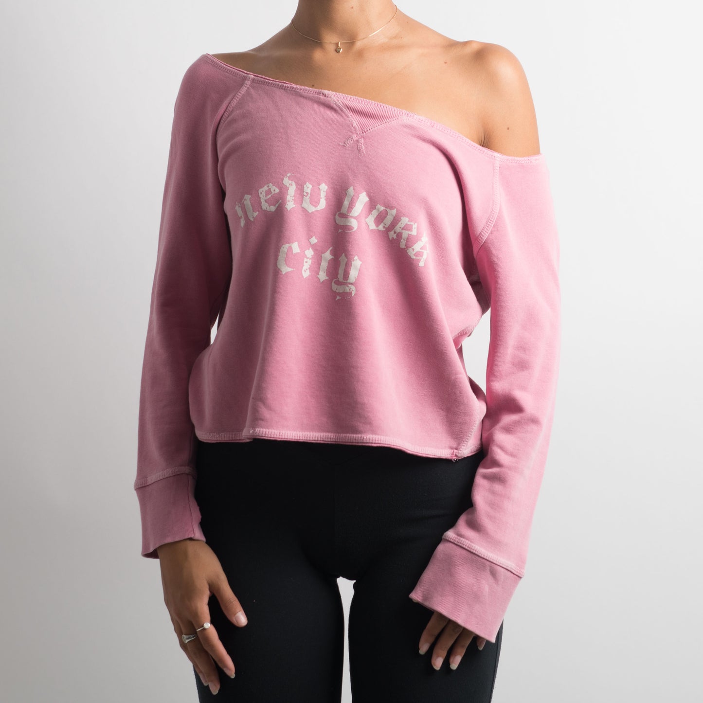 PINK WIDE NECK LONG SLEEVE