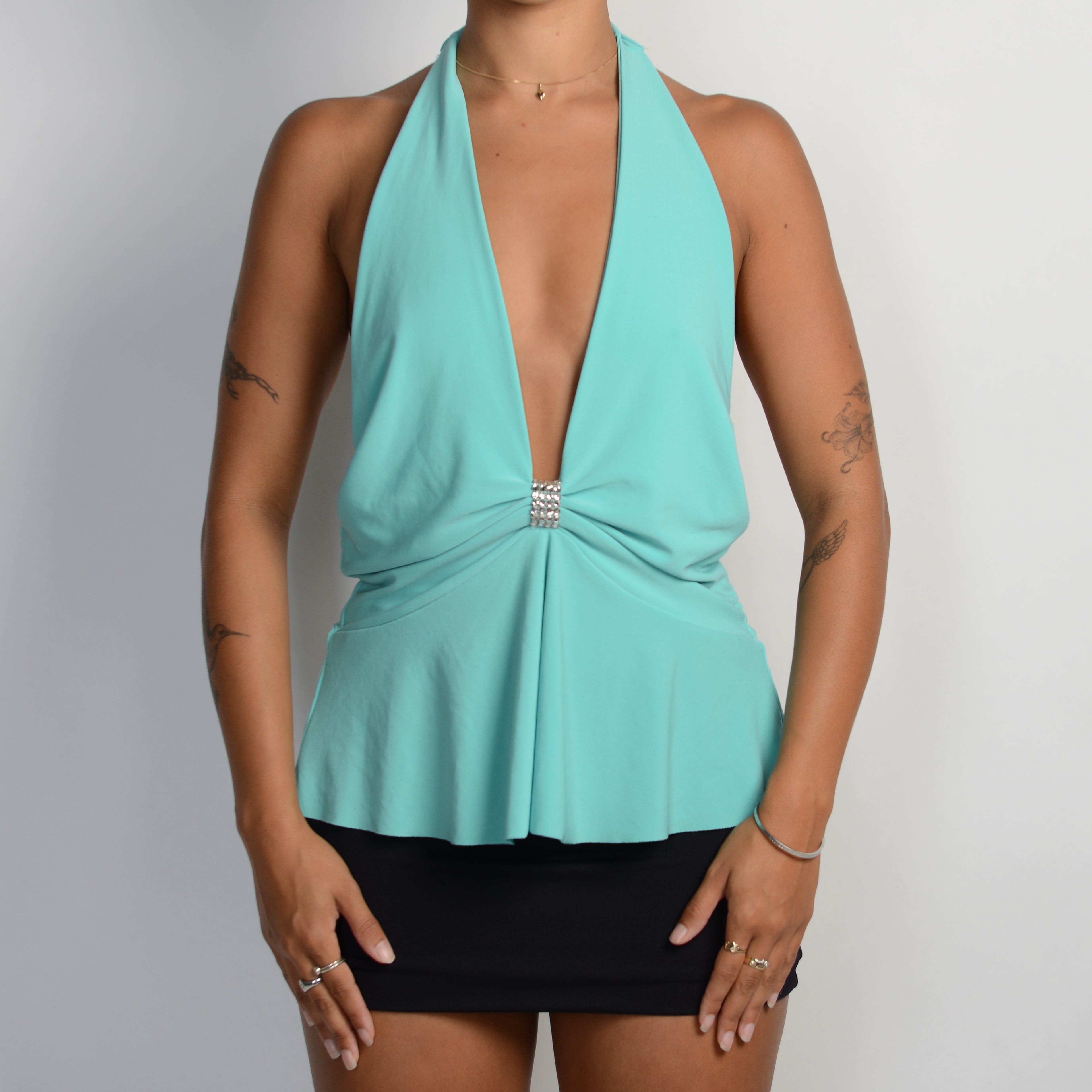 AQUA PLUNGE HALTER TOP