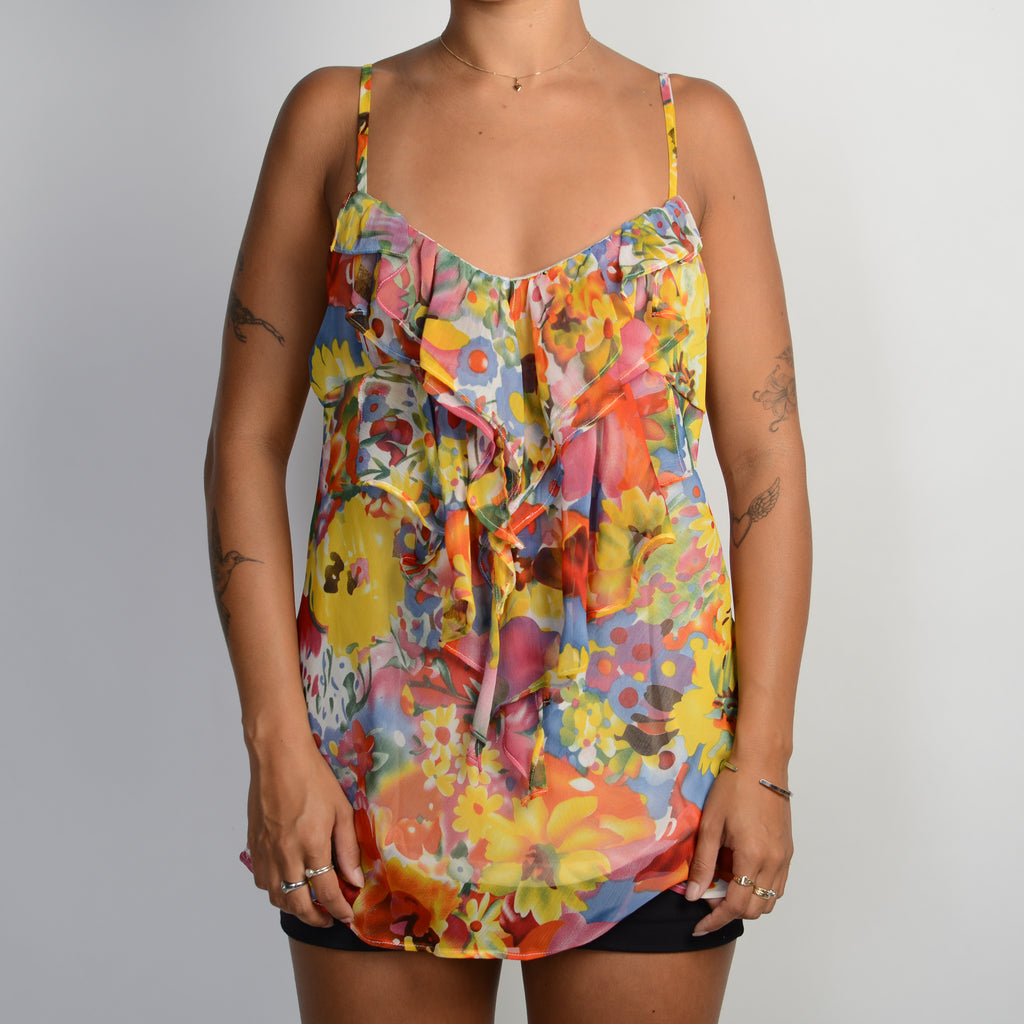 FLORAL RUFFLE TOP