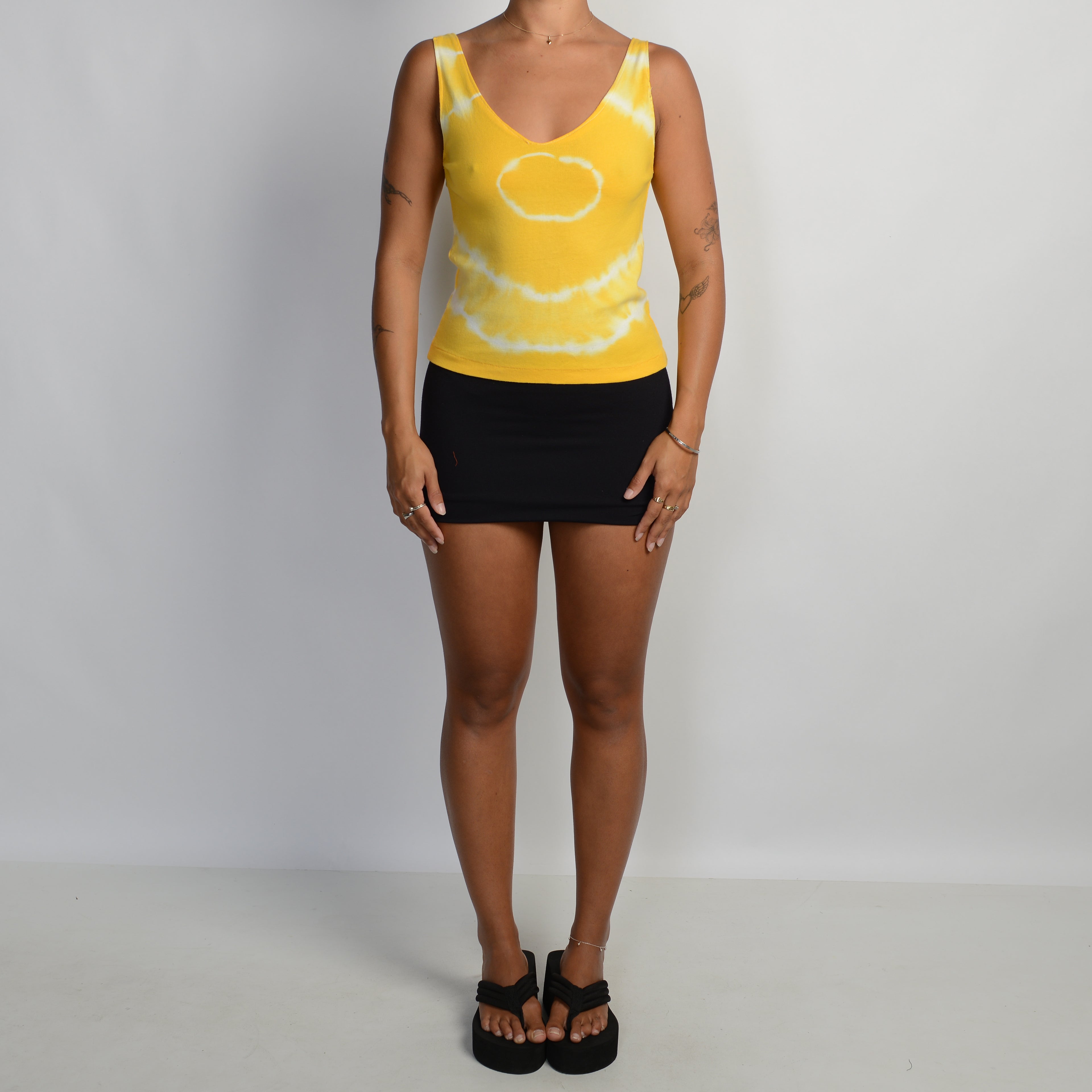 YELLOW TIE DYE TOP
