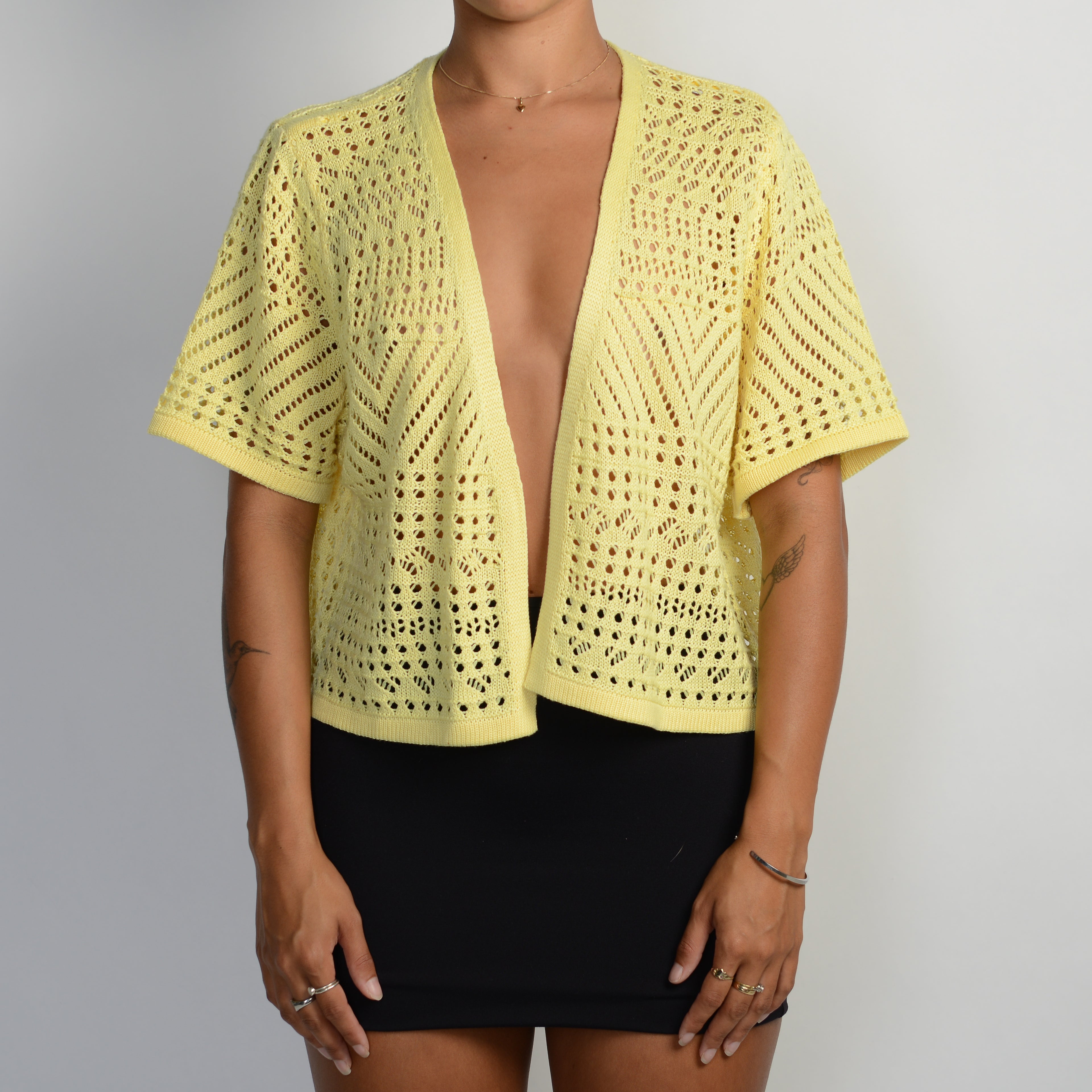 YELLOW CROCHET TOP