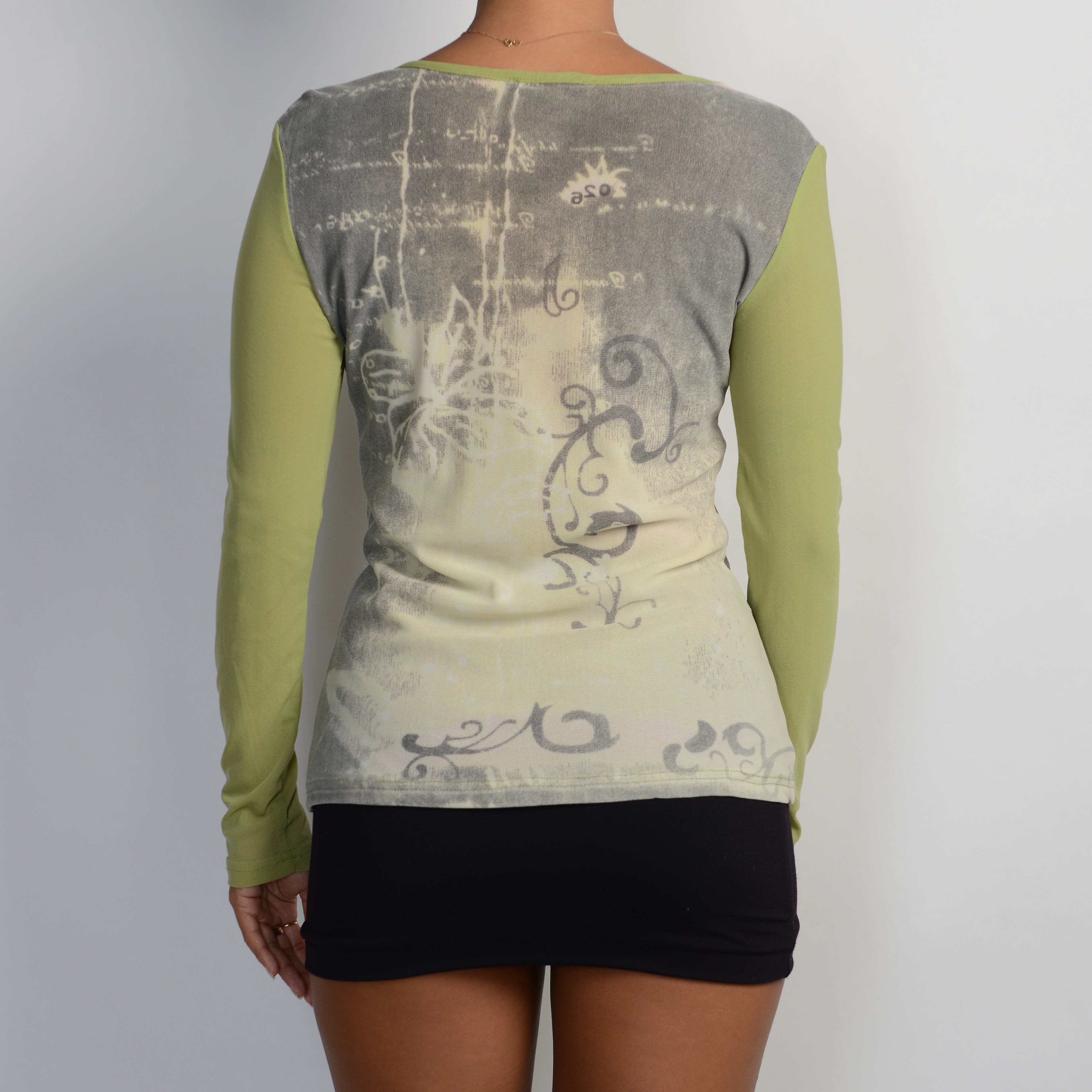 GREEN GRAPHIC MESH TOP