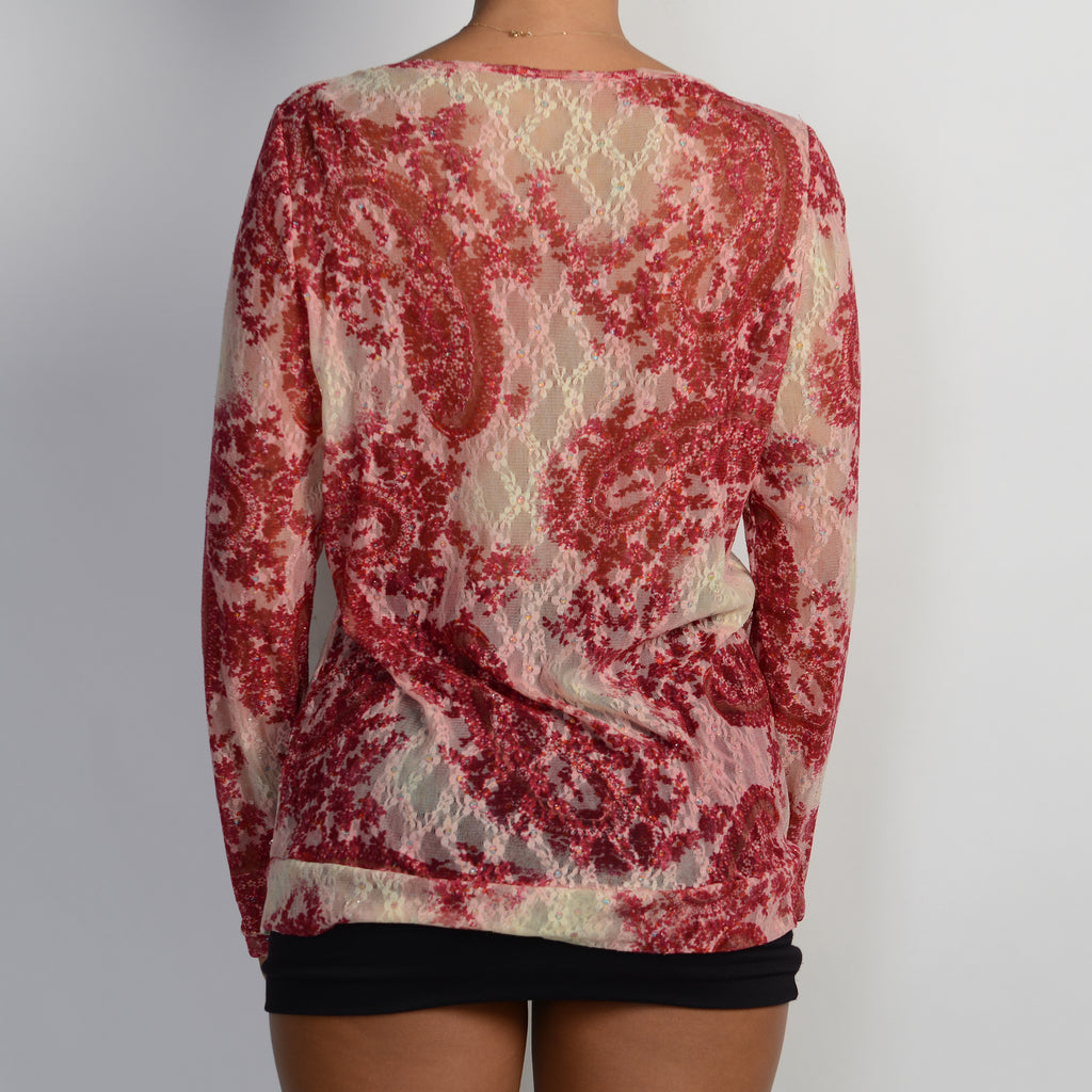 SHEER LACE LONG SLEEVE TOP