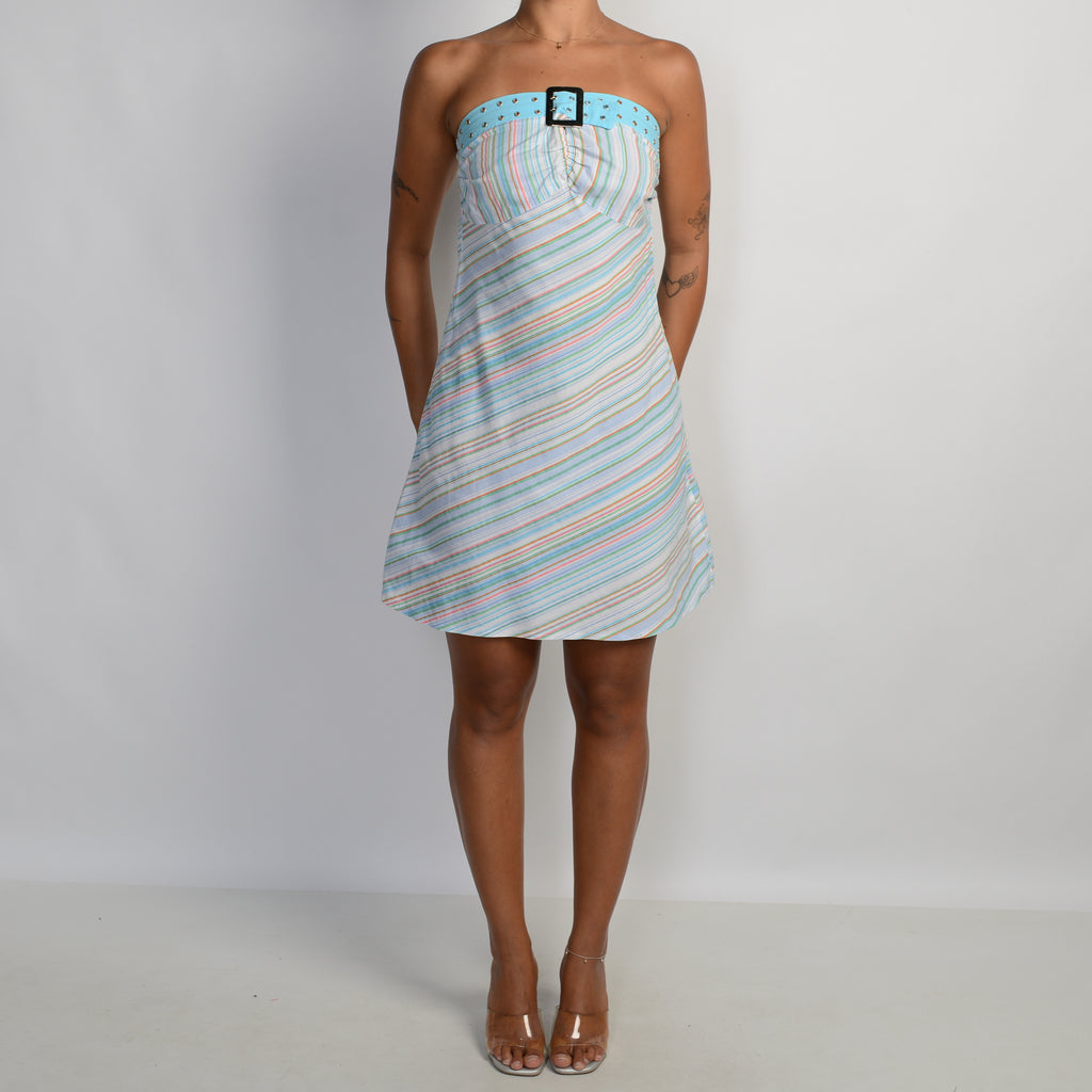 STRIPE BUCKLE DRESS