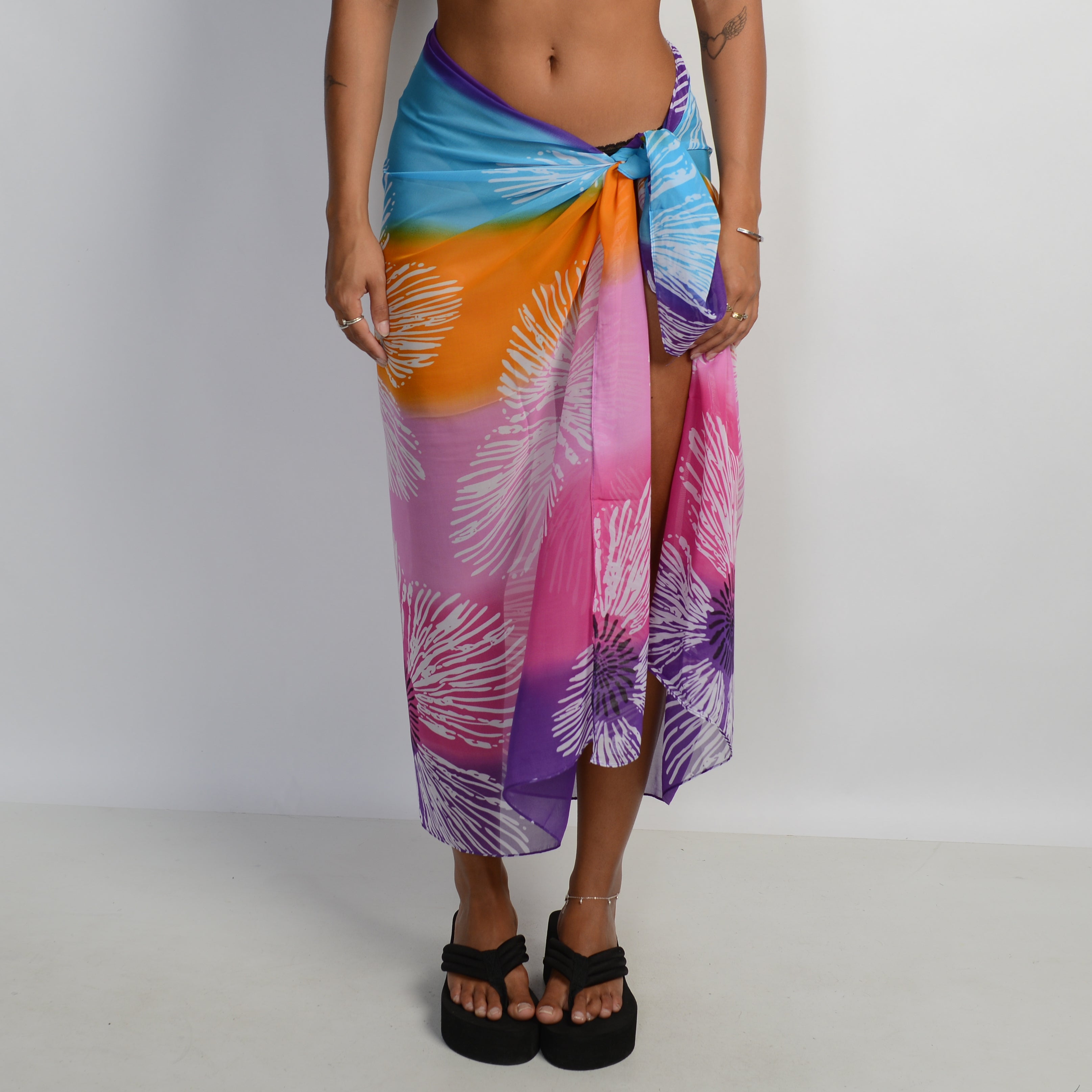 SHEER FLORAL SARONG