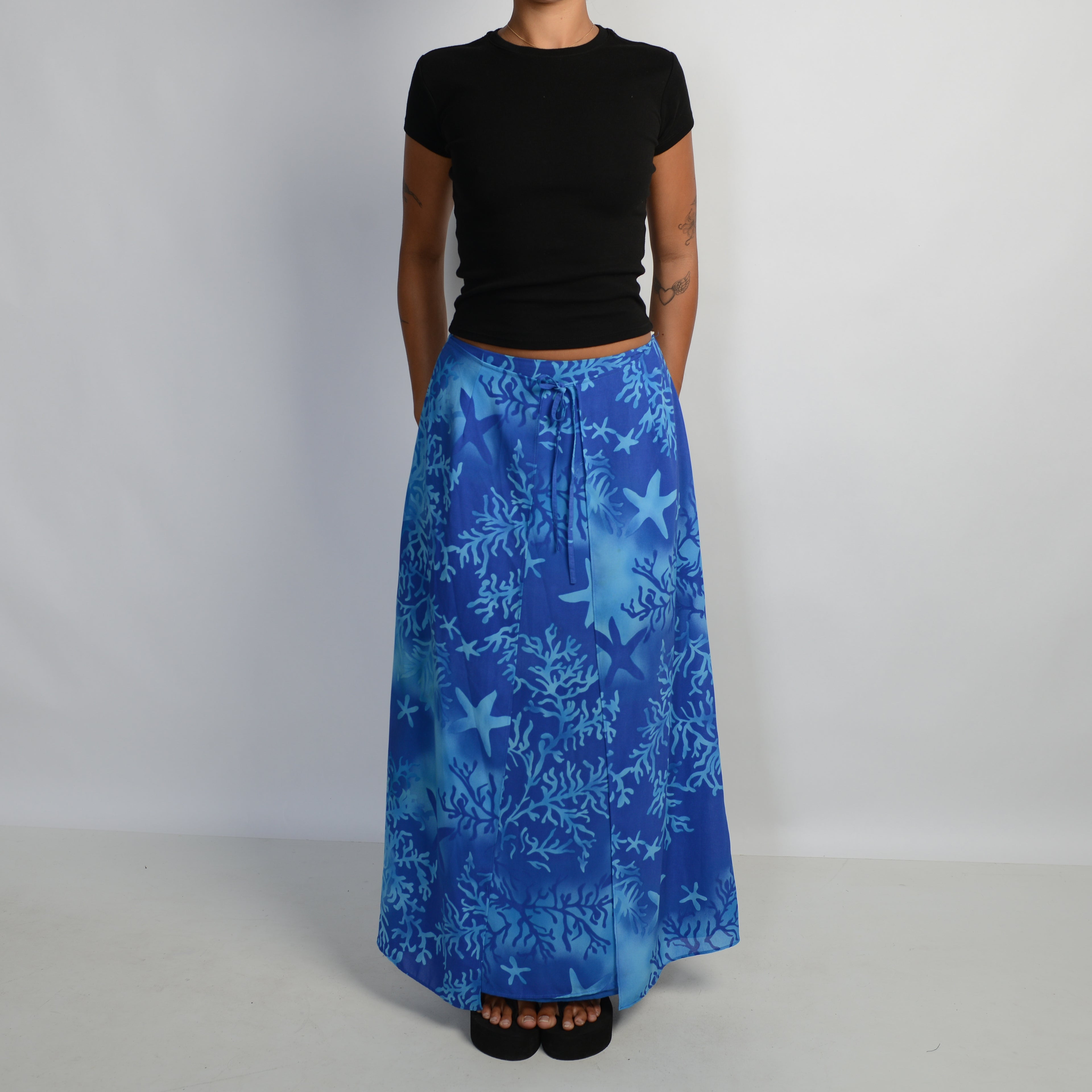 BLUE LAYERED MAXI SKIRT