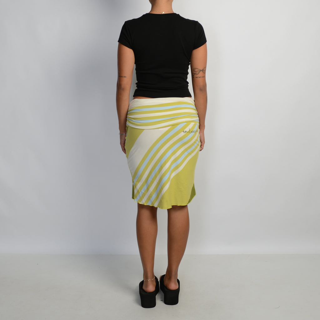 GREEN STRIPE SKIRT