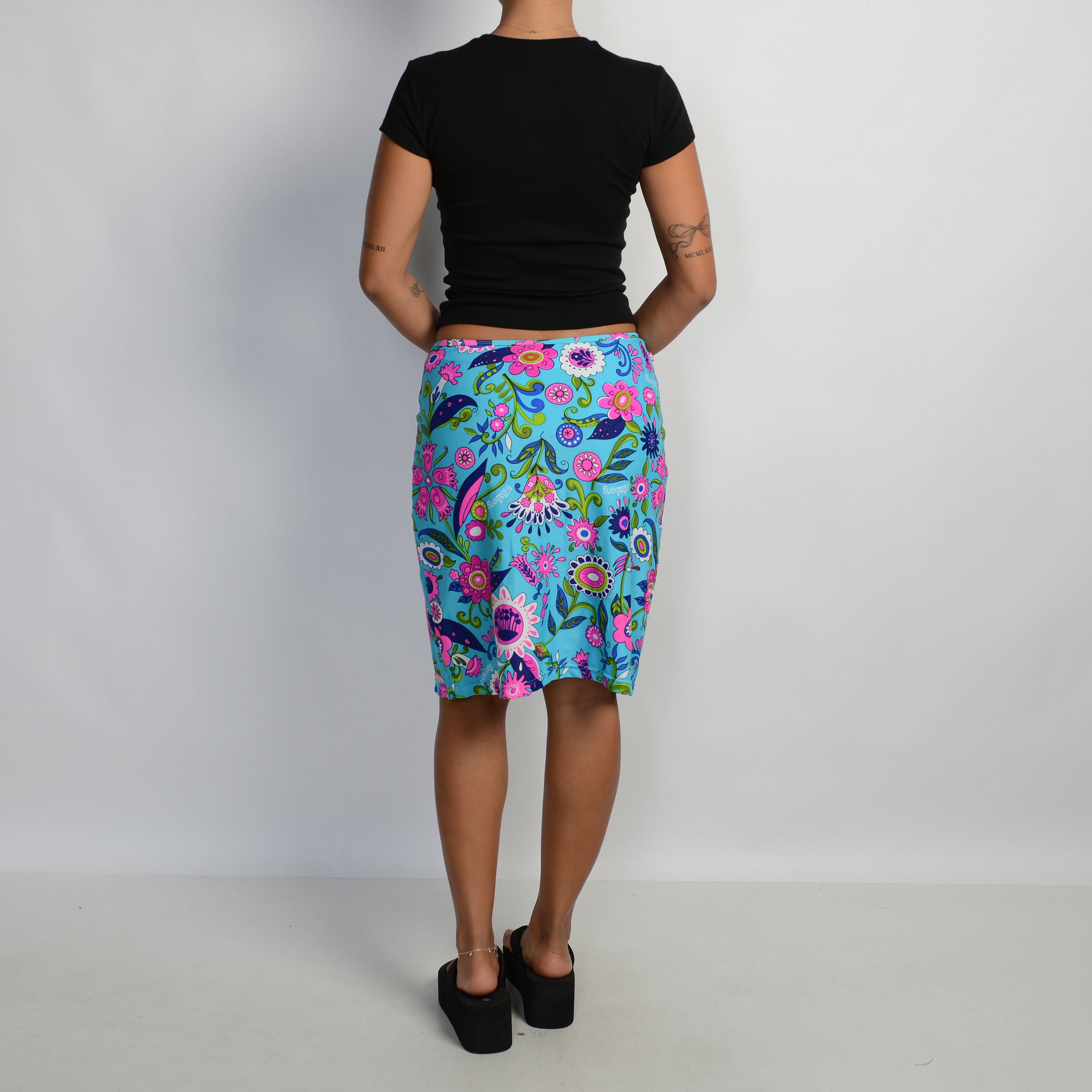 FLORAL SWIM MIDI SKIRT