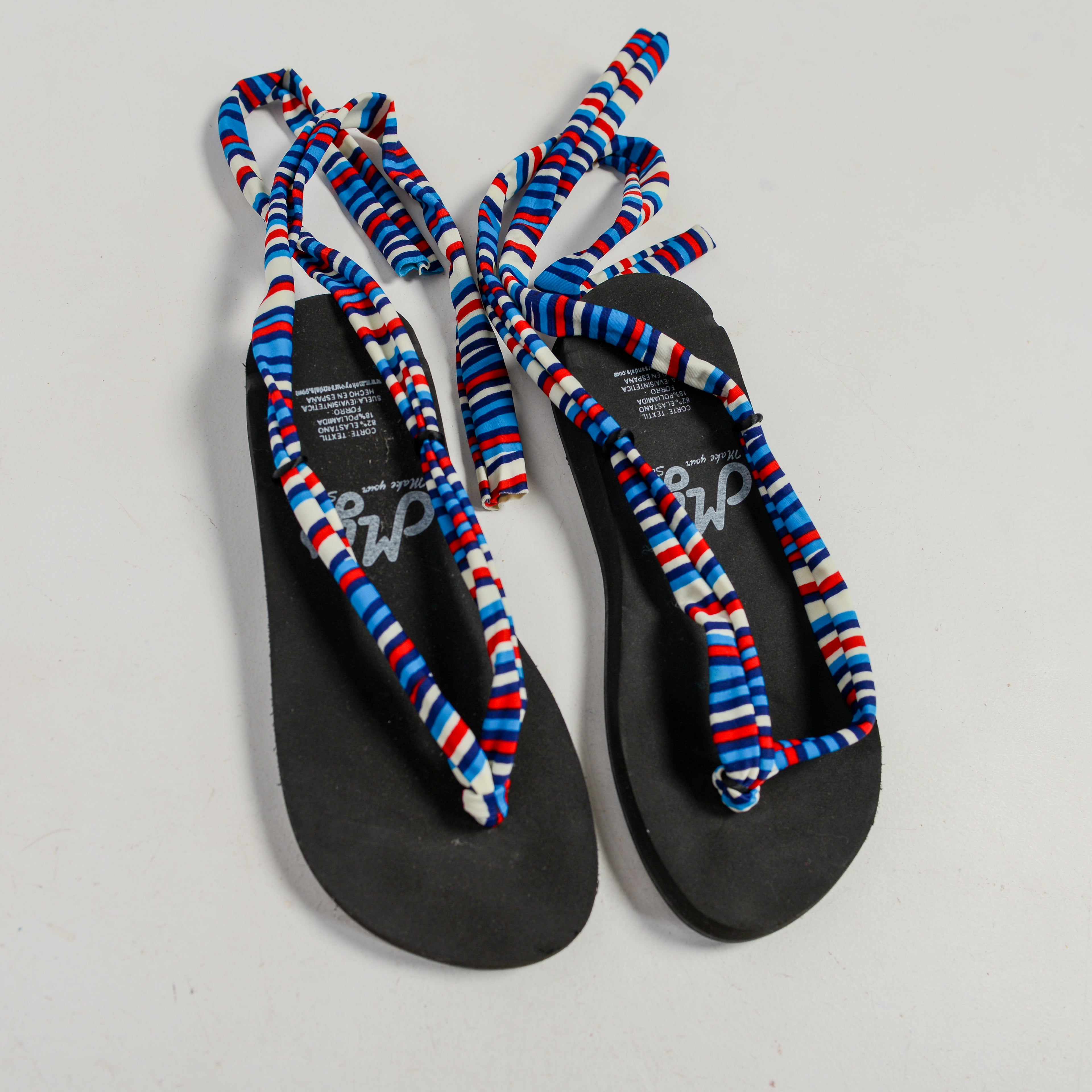 STRIPE WRAP SANDALS