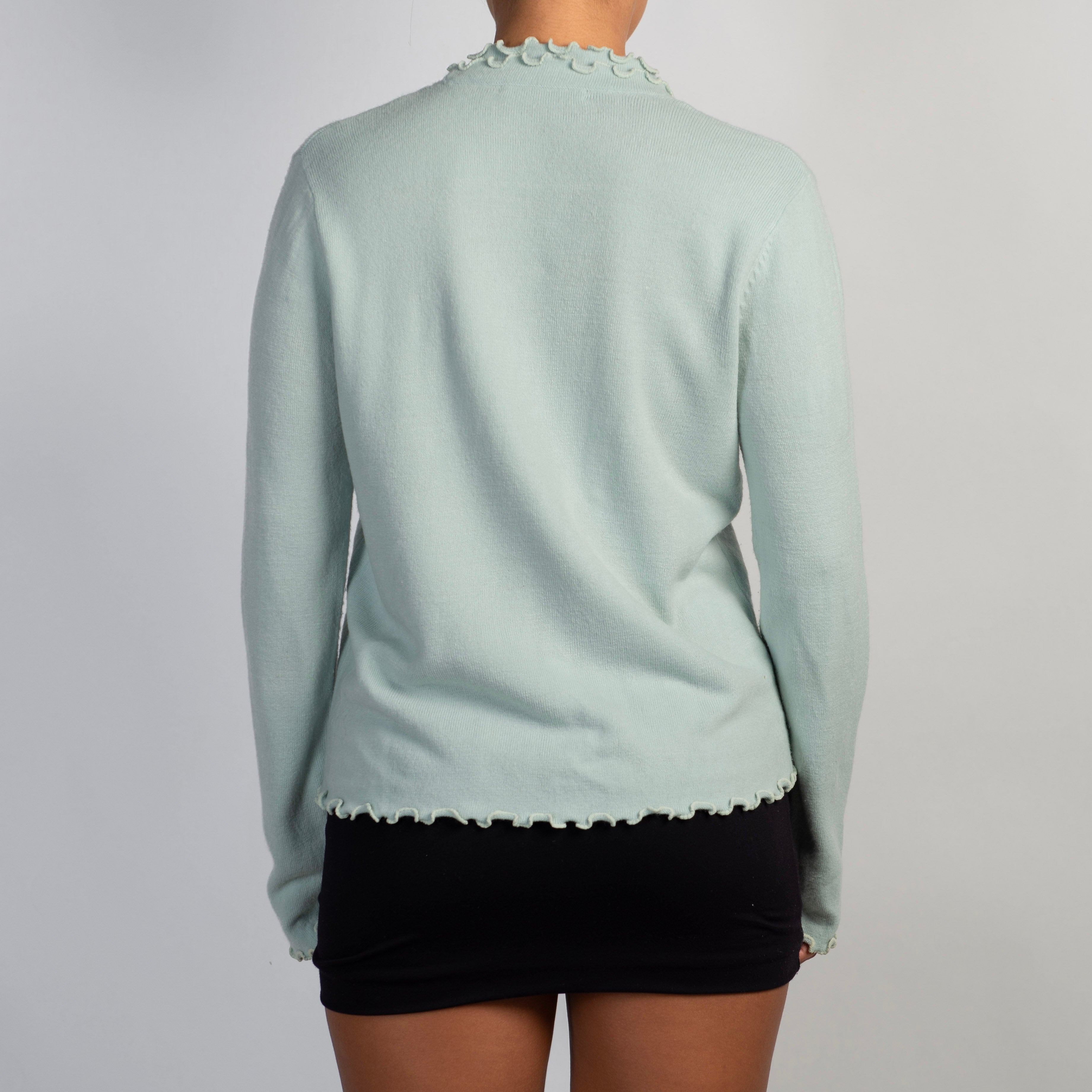 MINT RUFFLE CARDIGAN