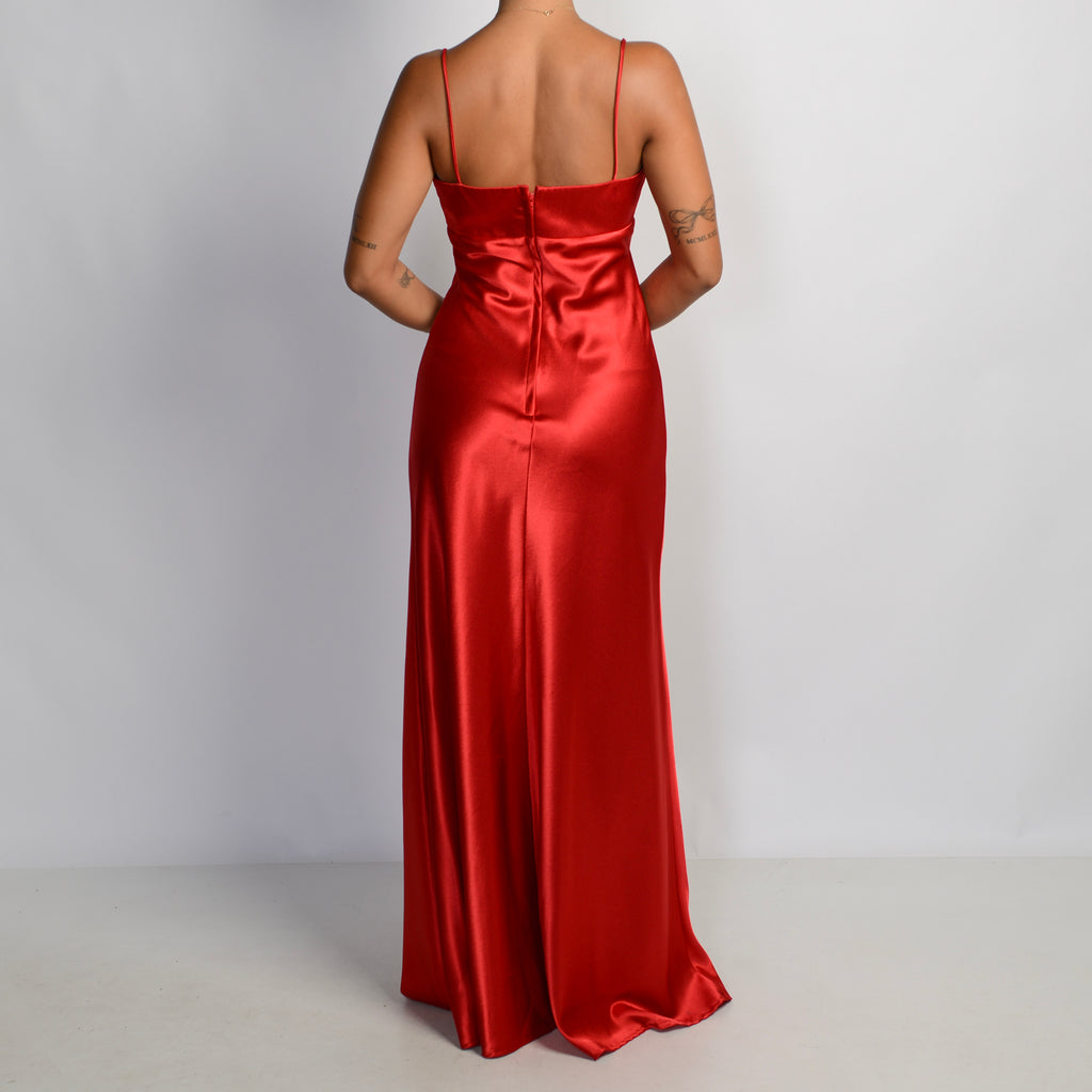 RED SATIN GOWN