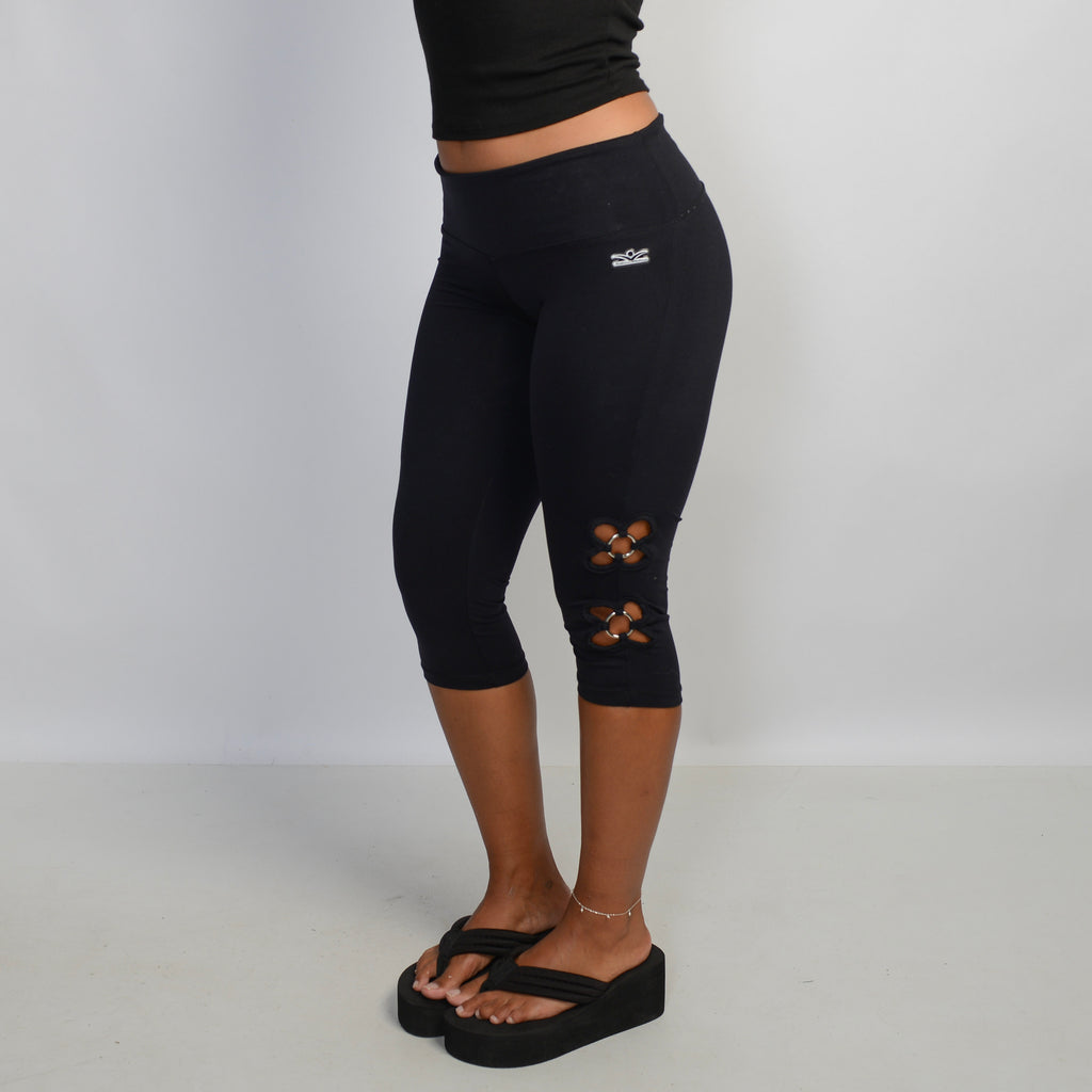 BLACK METAL DETAIL TIGHTS