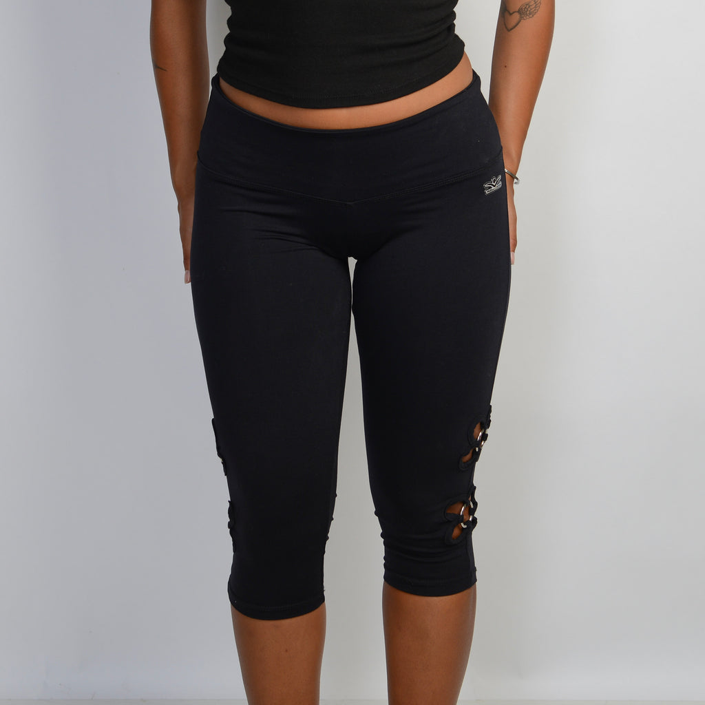 BLACK METAL DETAIL TIGHTS