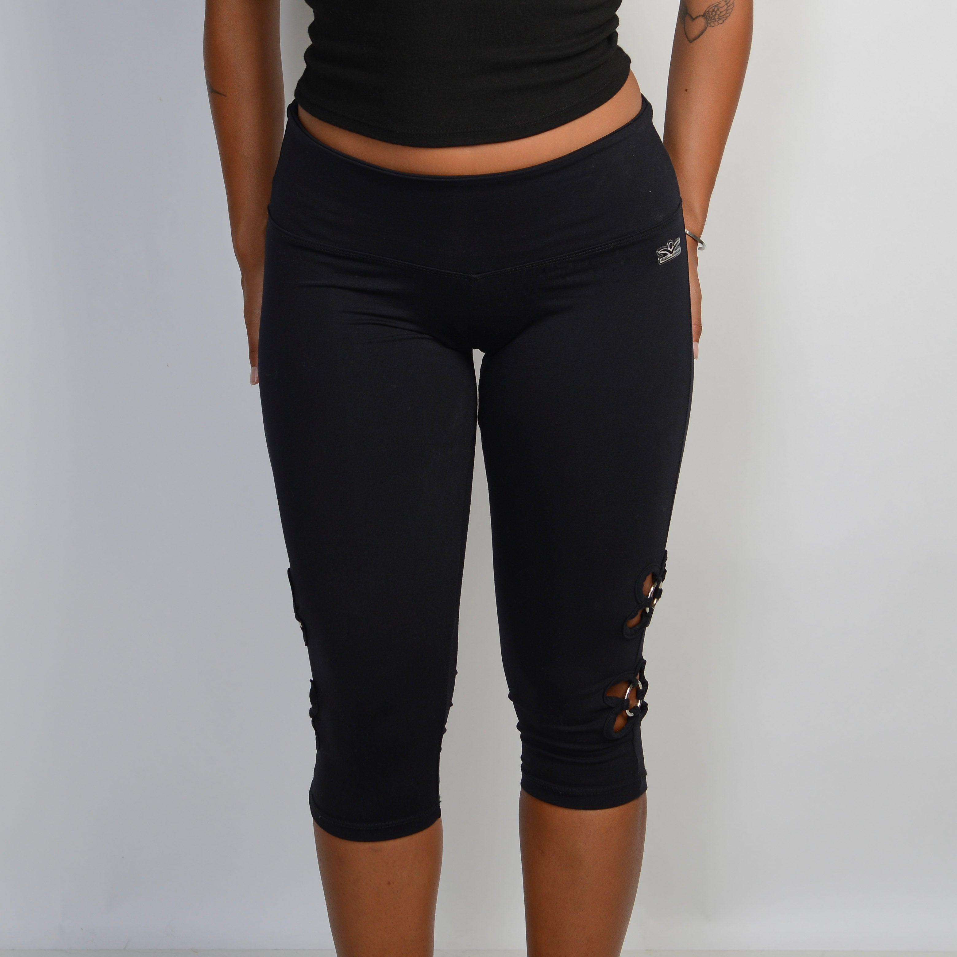 BLACK METAL DETAIL TIGHTS