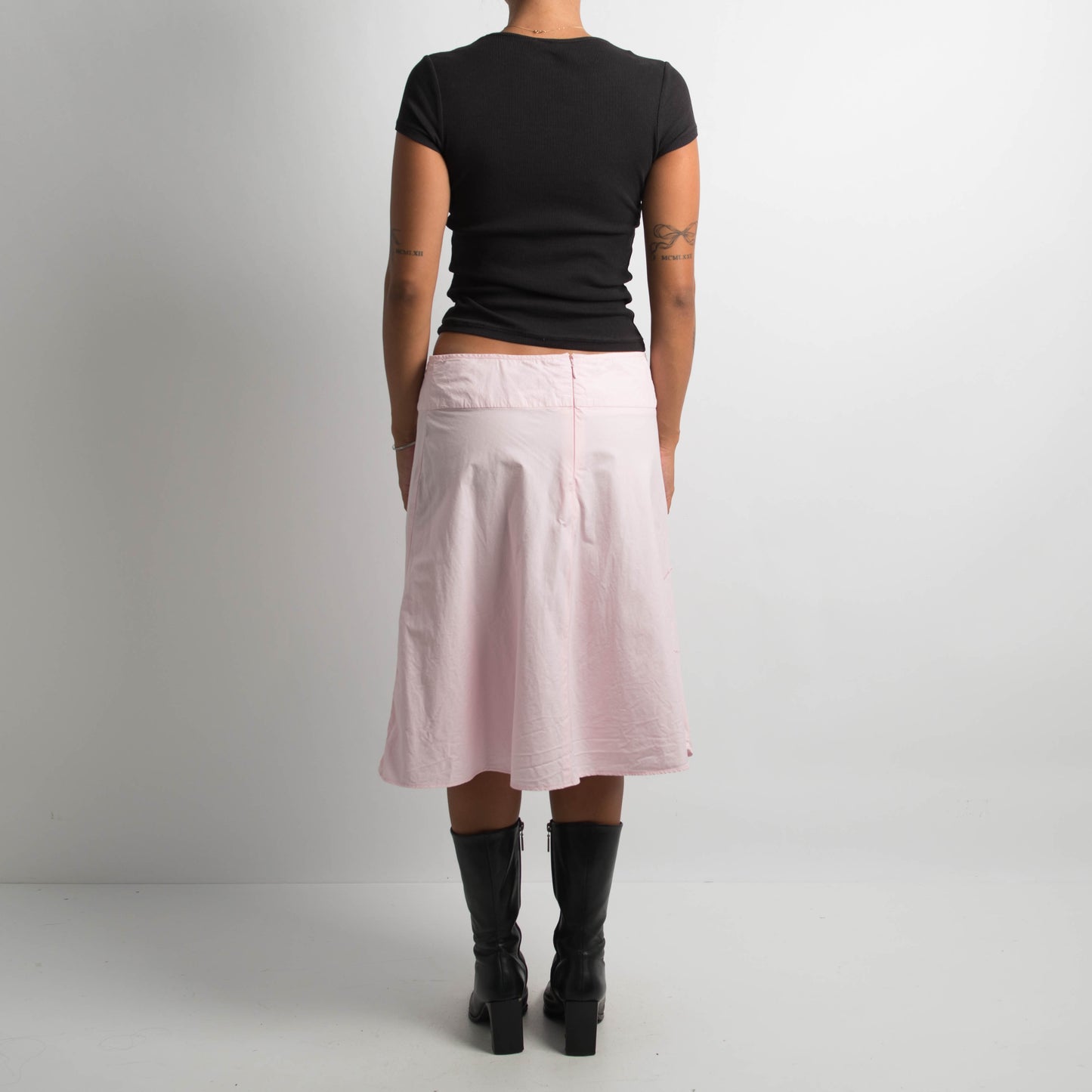 PALE PINK MIDI SKIRT