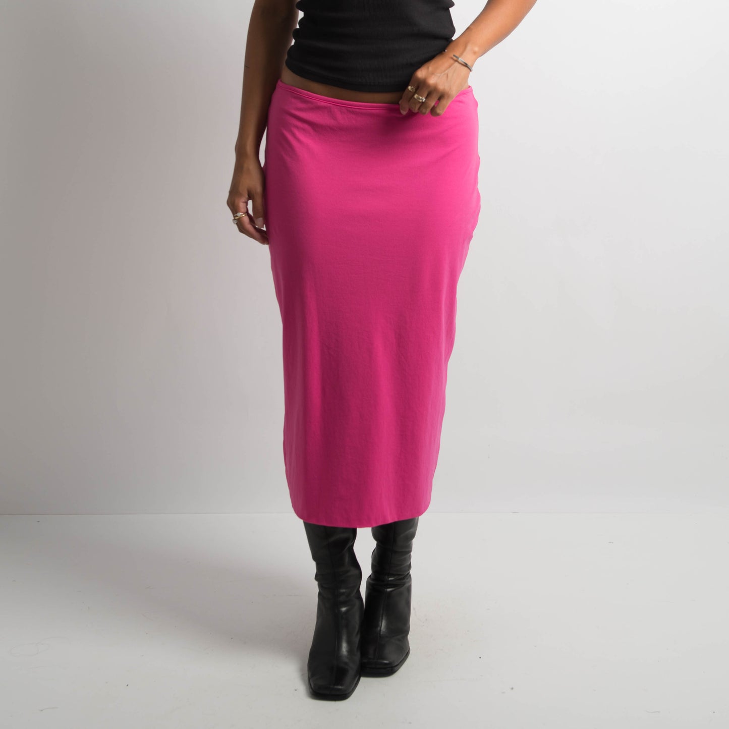 HOT PINK MIDI SKIRT