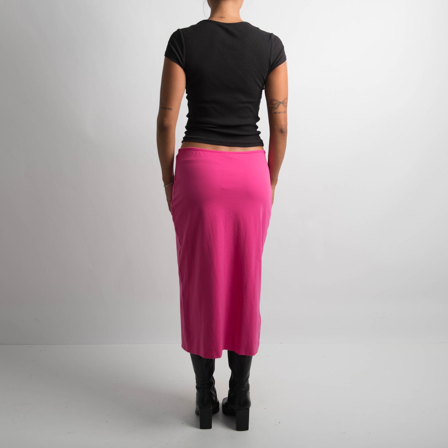 HOT PINK MIDI SKIRT