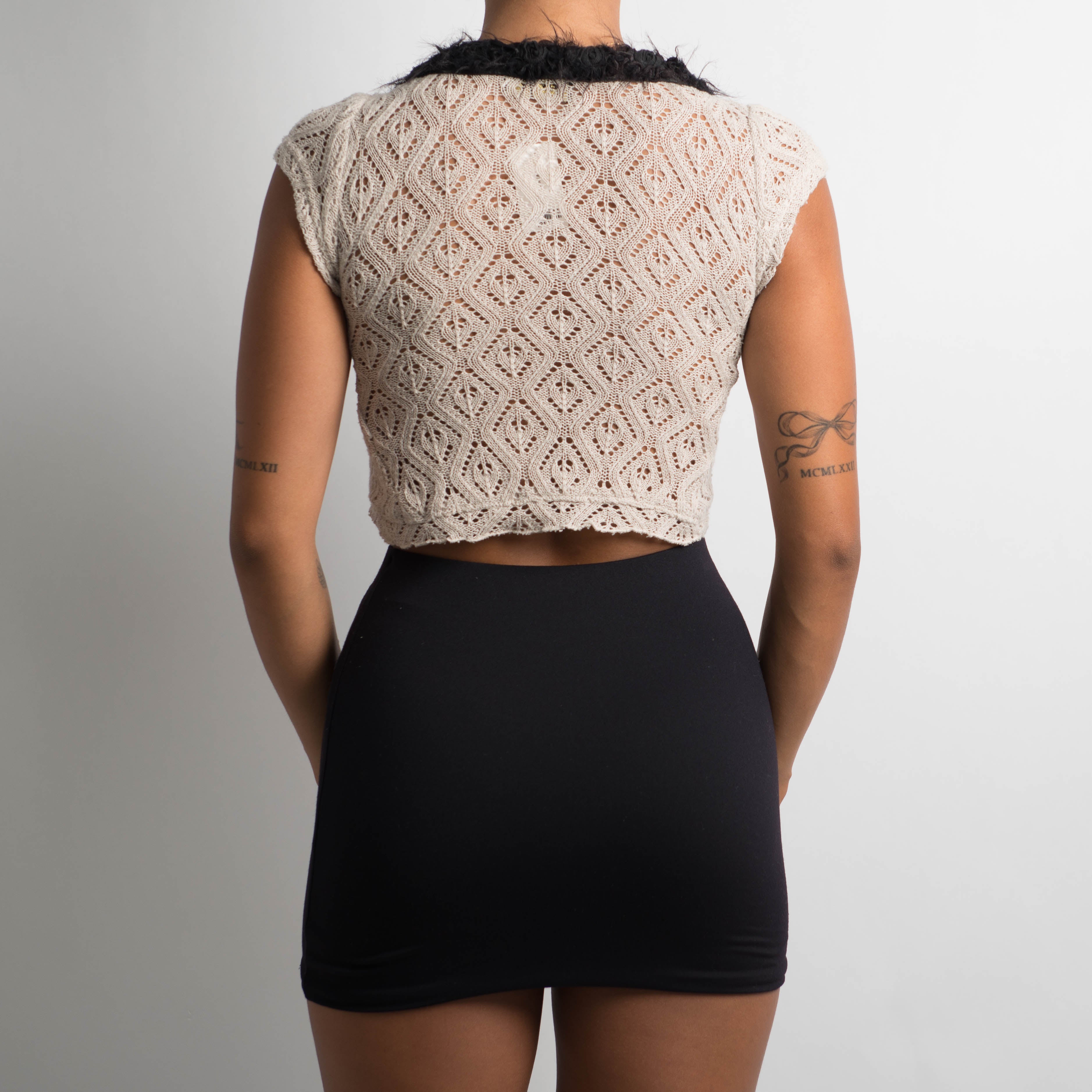 CREAM CROCHET TOP