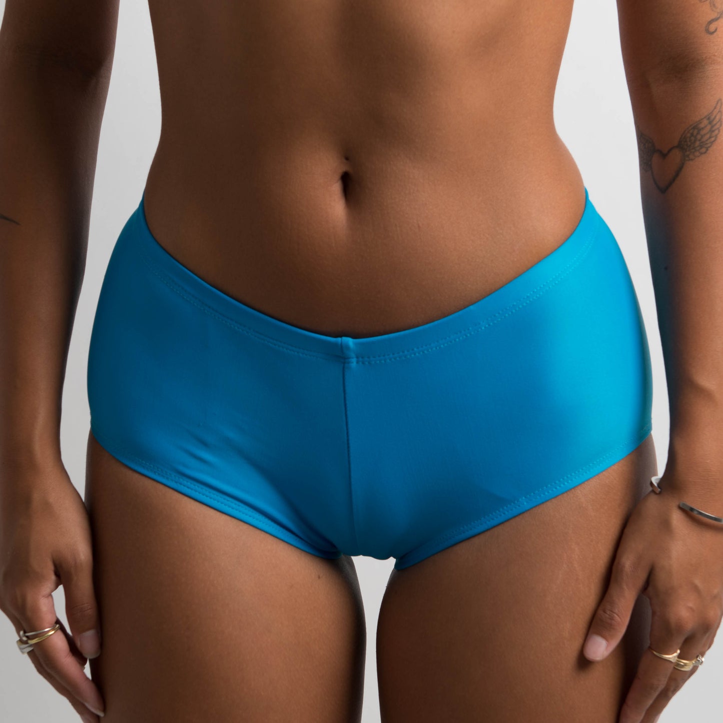 AZURE LOW RISE SWIM SHORTS