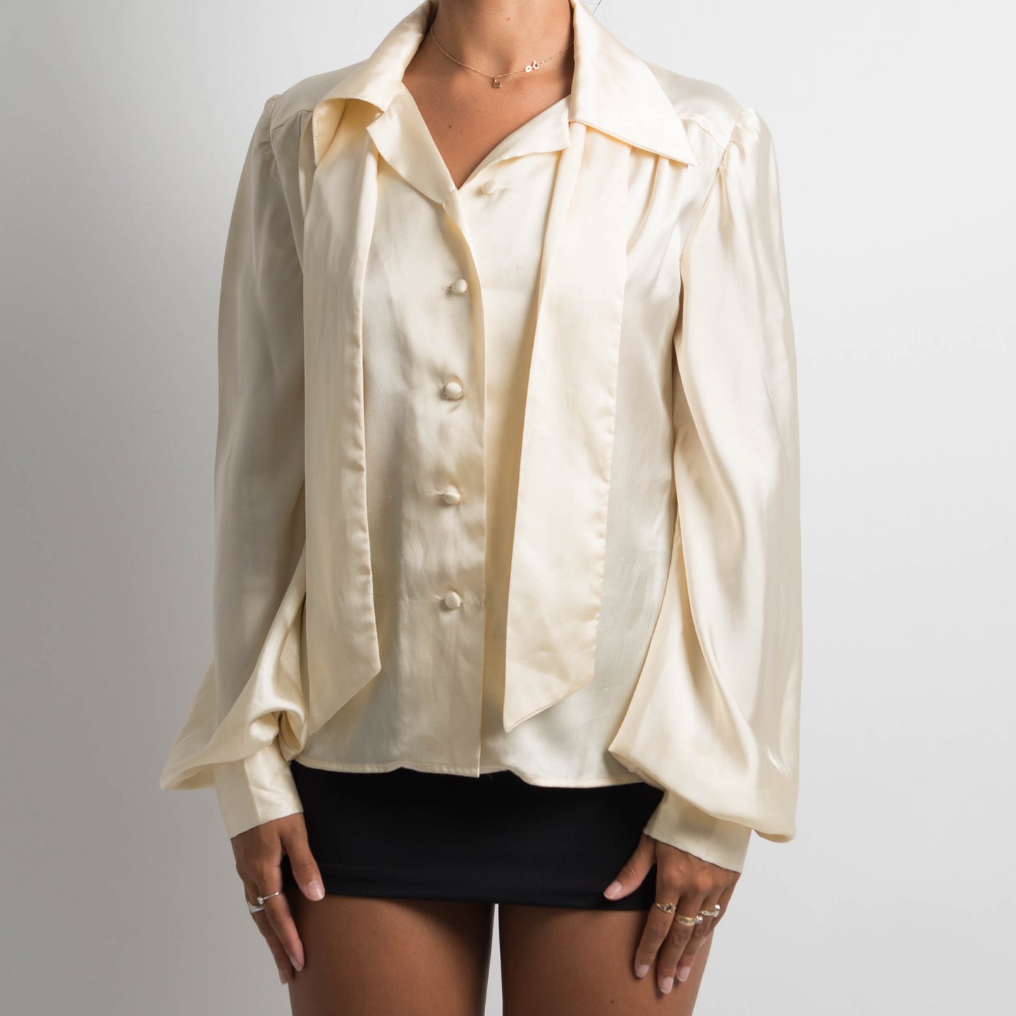 CREAM SATIN BLOUSE