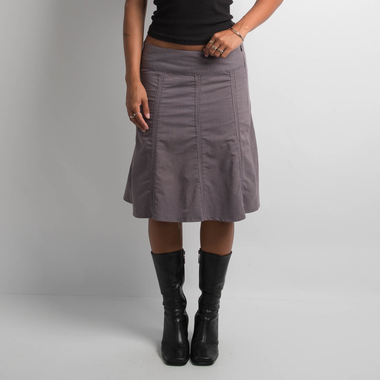 PINSTRIPE MIDI SKIRT