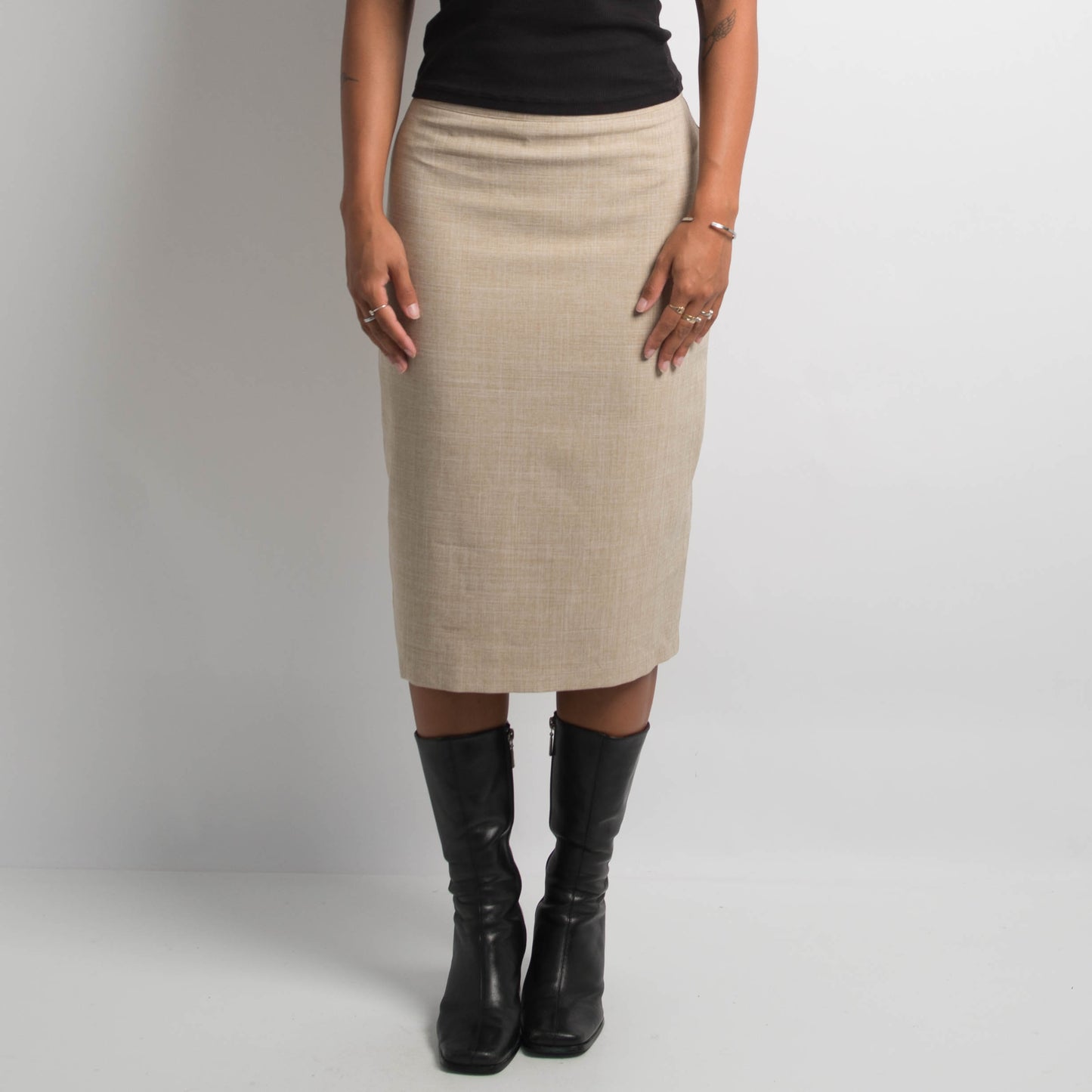 CREAM MARLE MIDI SKIRT