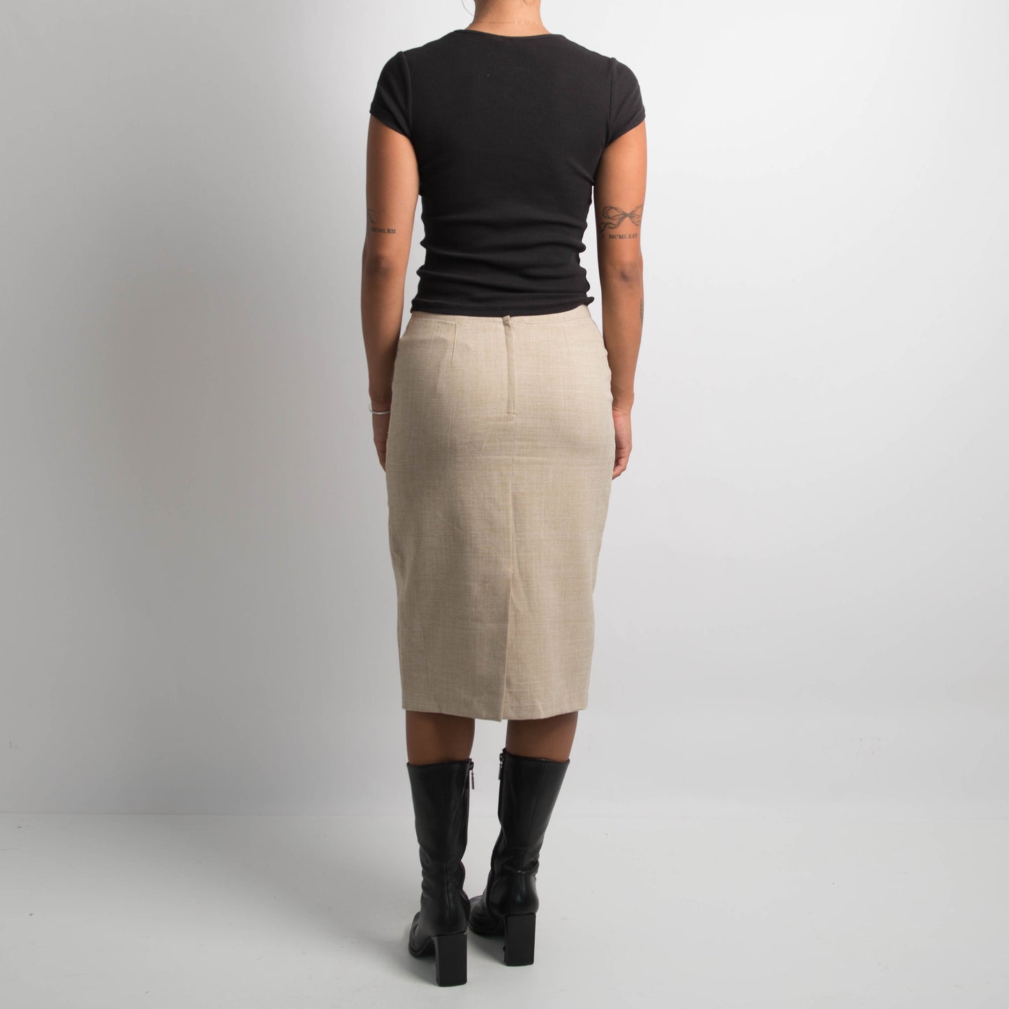 CREAM MARLE MIDI SKIRT