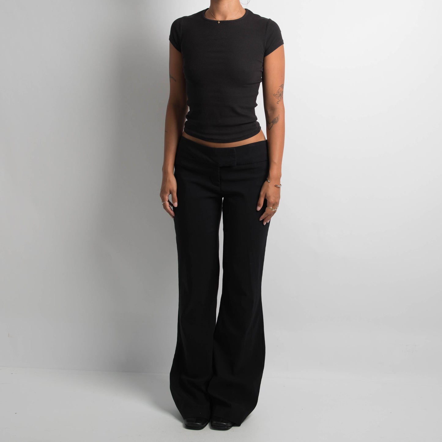 BLACK BOOTCUT TROUSERS