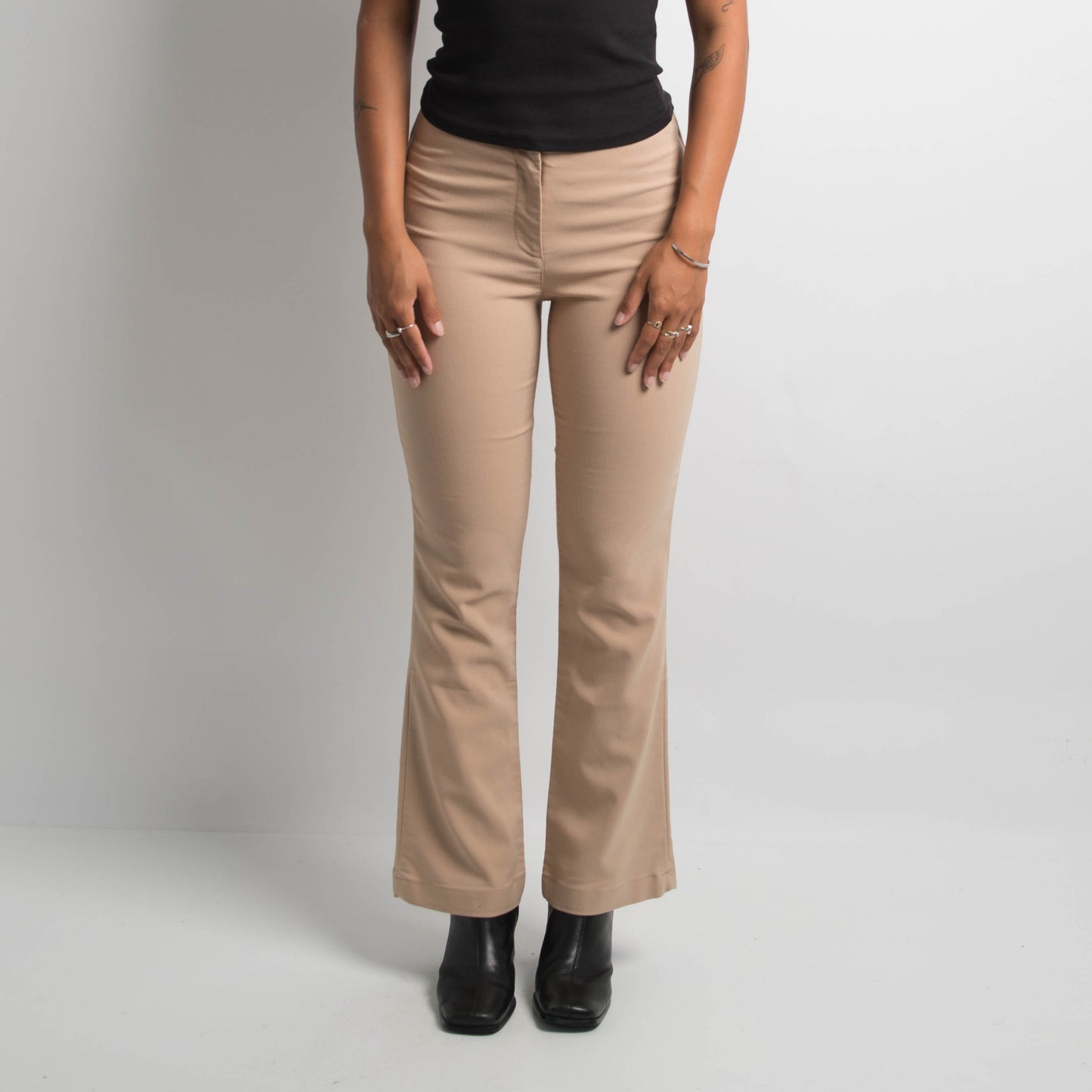 TAN BOOTCUT TROUSERS