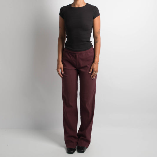 MAROON PINSTRIPE TROUSERS