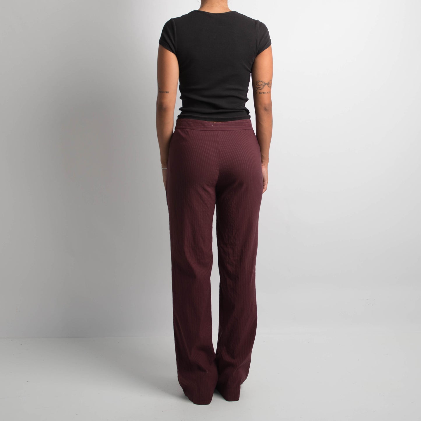 MAROON PINSTRIPE TROUSERS