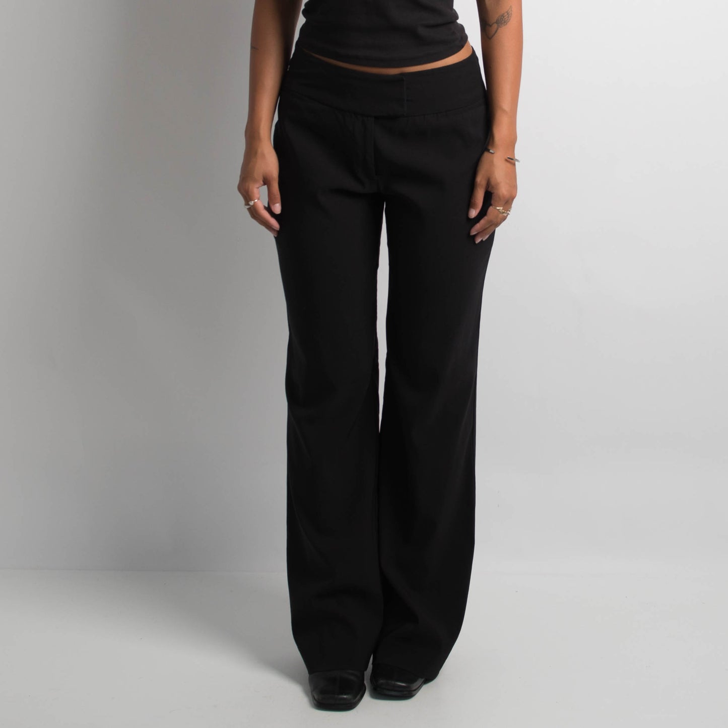 BLACK BOOTCUT TROUSERS