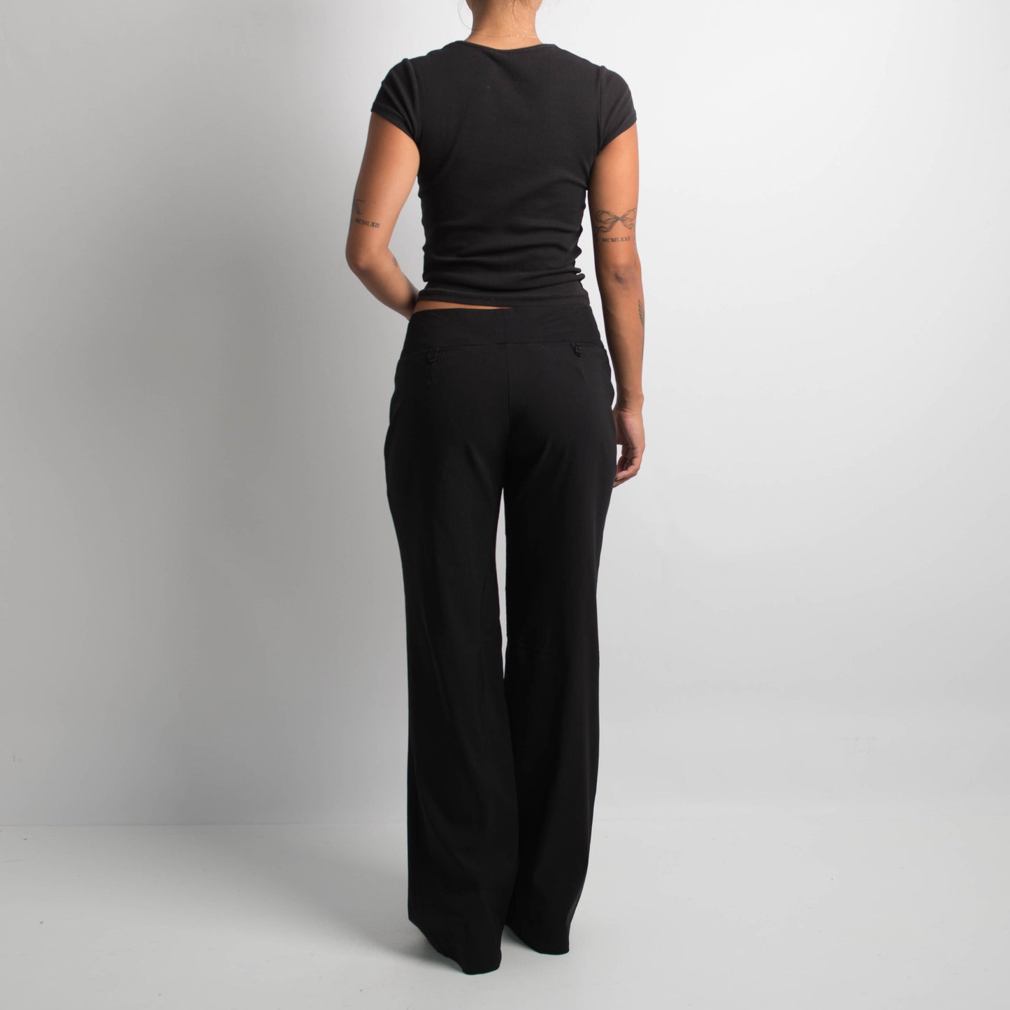 BLACK BOOTCUT TROUSERS