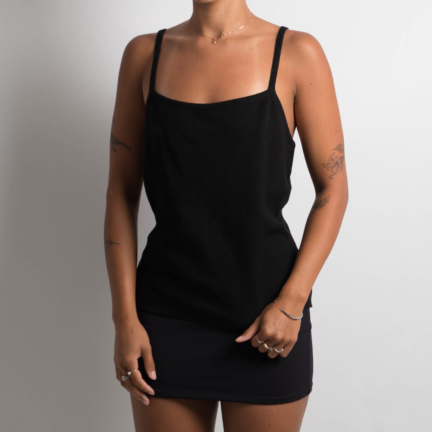 BLACK KNIT CAMISOLE