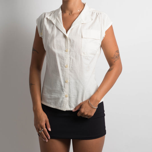 WHITE SHORT SLEEVE BLOUSE