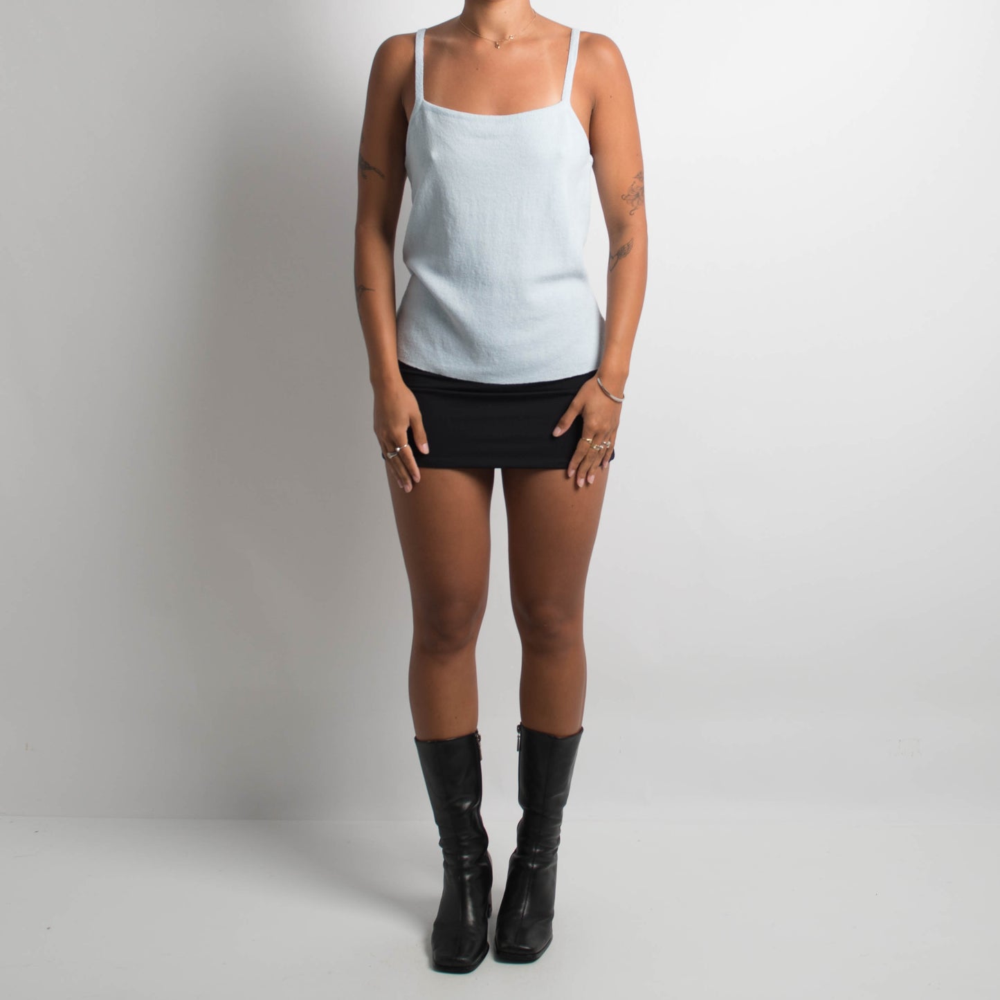 PALE BLUE KNIT CAMISOLE