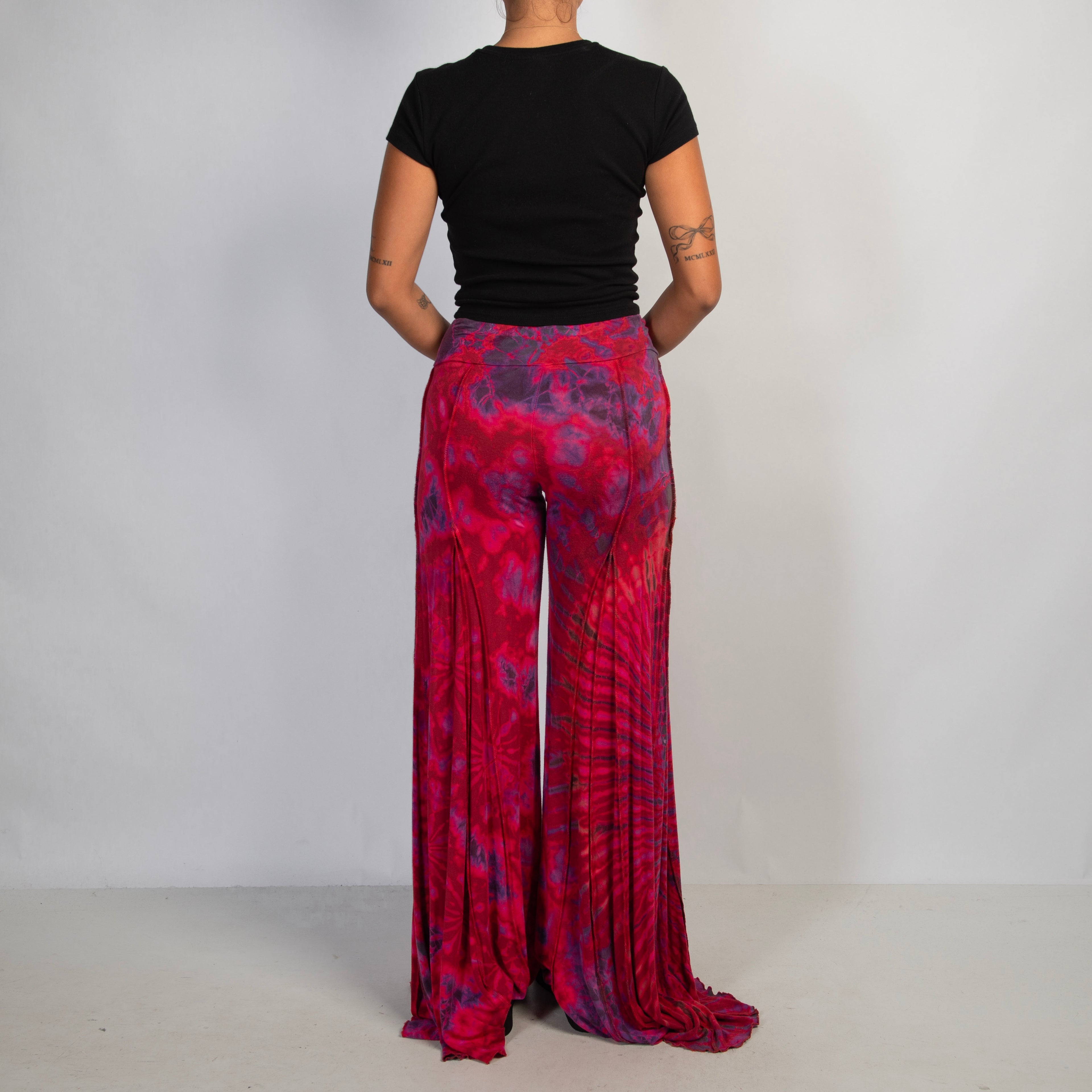 PINK TIE DYE FLARE PANTS
