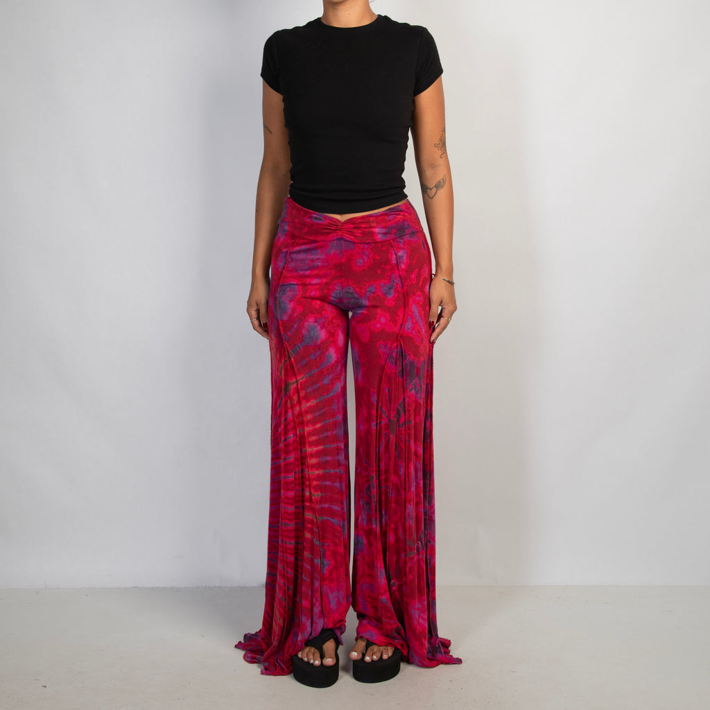 PINK TIE DYE FLARE PANTS