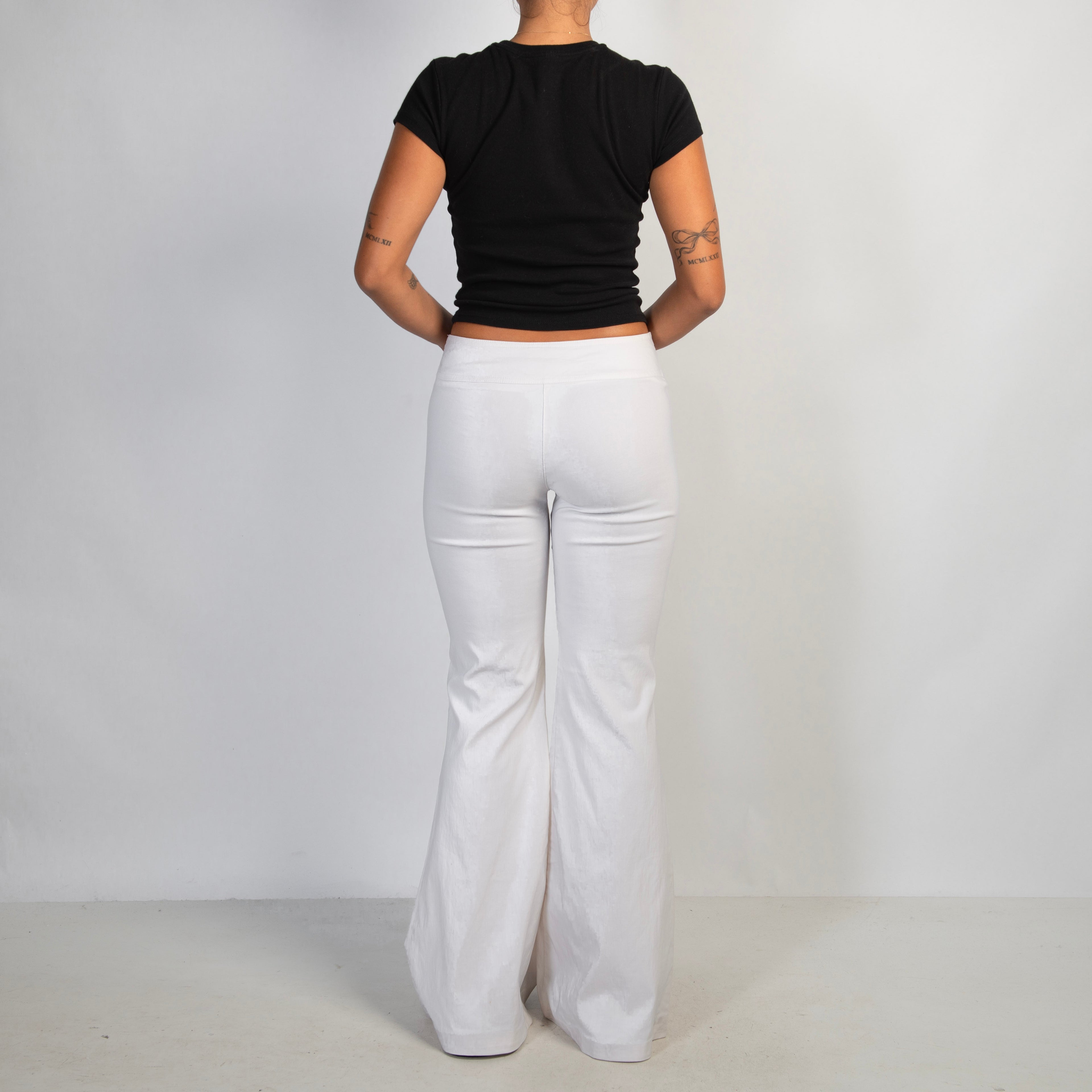 WHITE FLARE PANTS