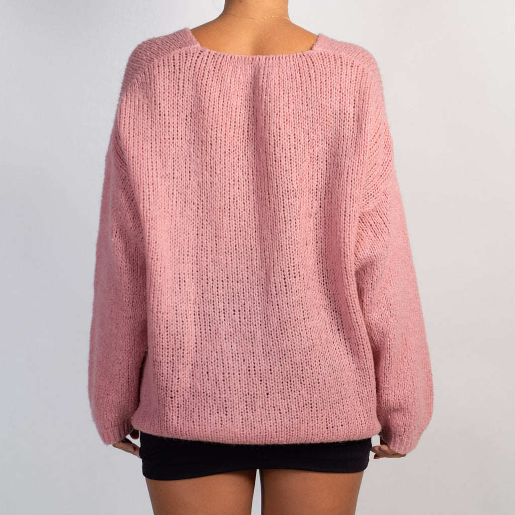PINK MOHAIR KNIT SWEATER
