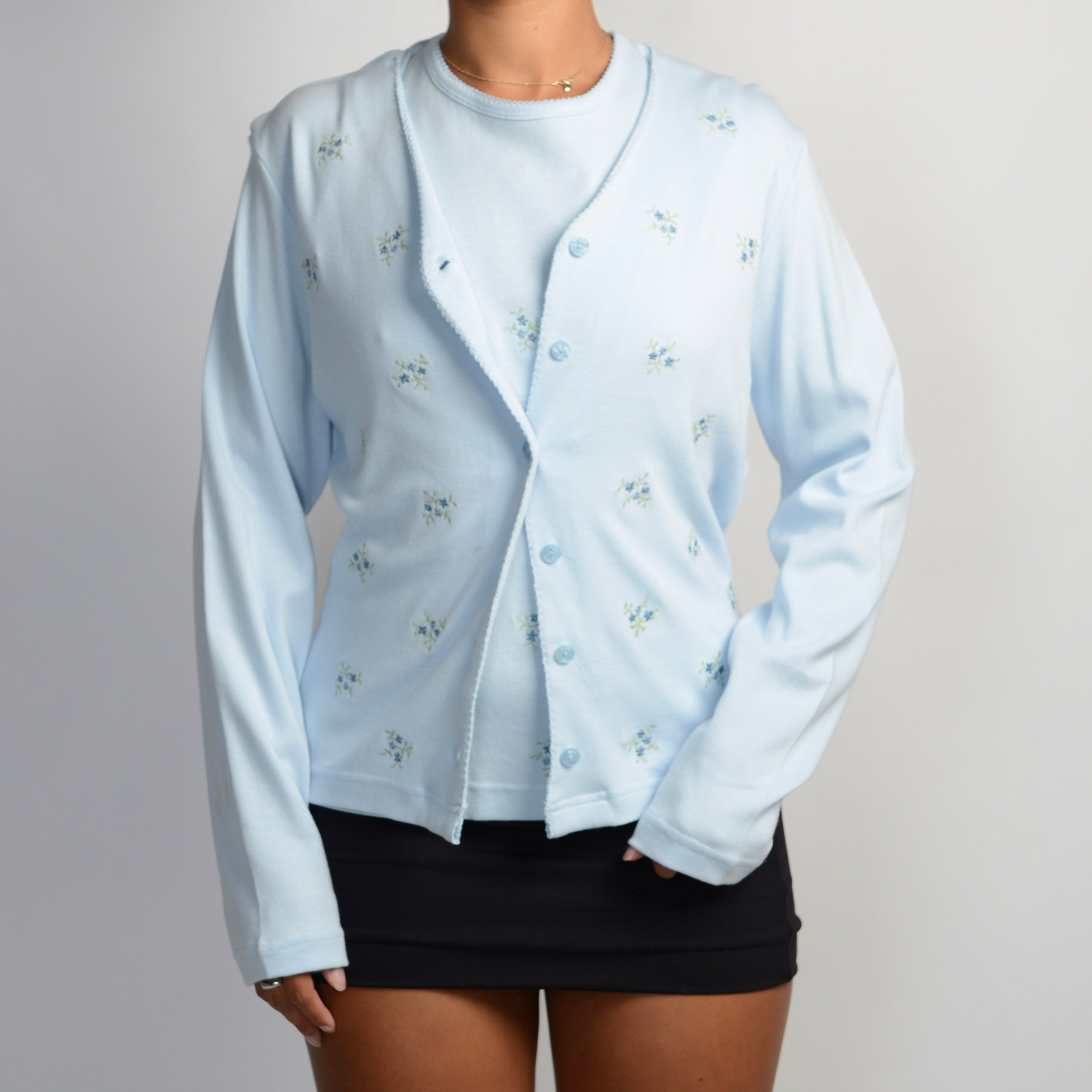 BLUE FLORAL TWIN SET