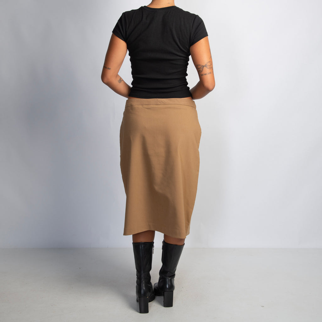TAN MIDI SKIRT
