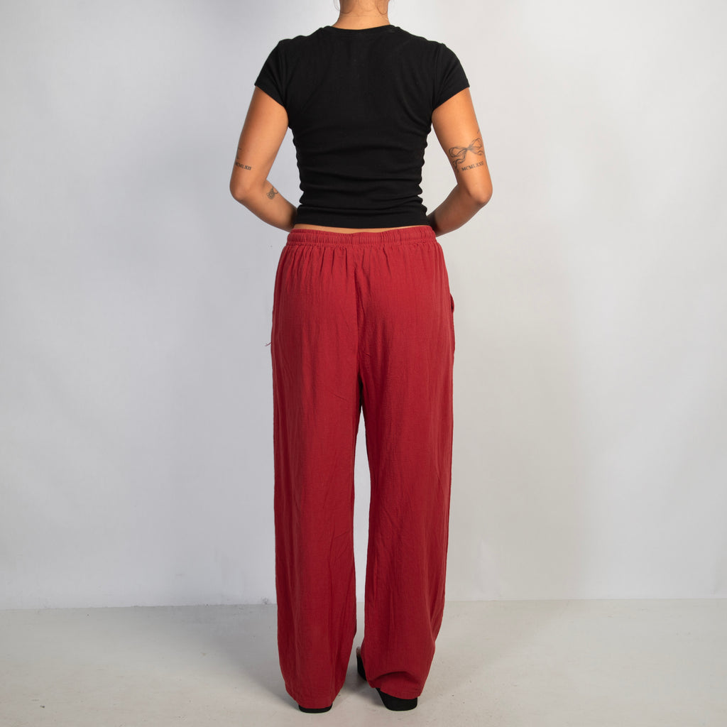 RED DRAWSTRING PANTS