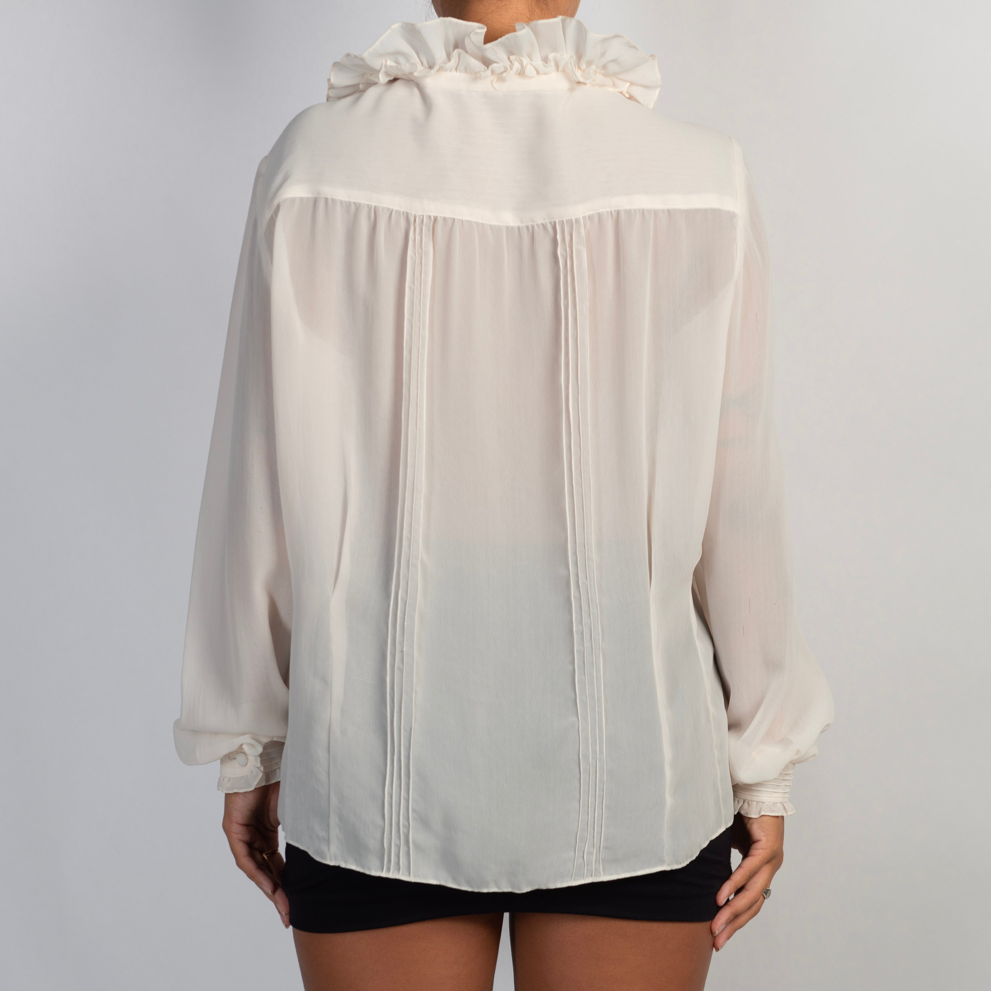 CREAM PINTUCK BLOUSE