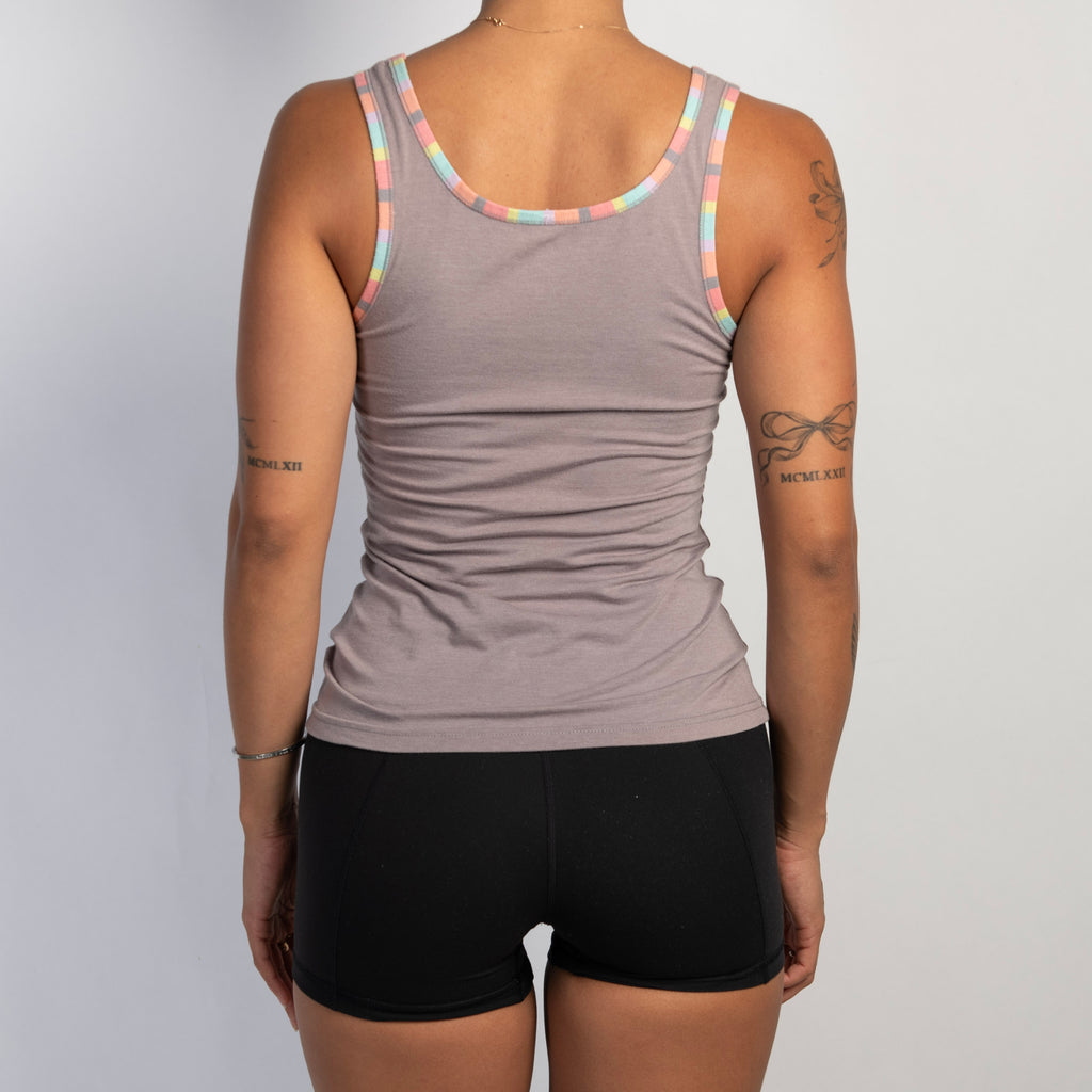 TAUPE COTTON TANK TOP