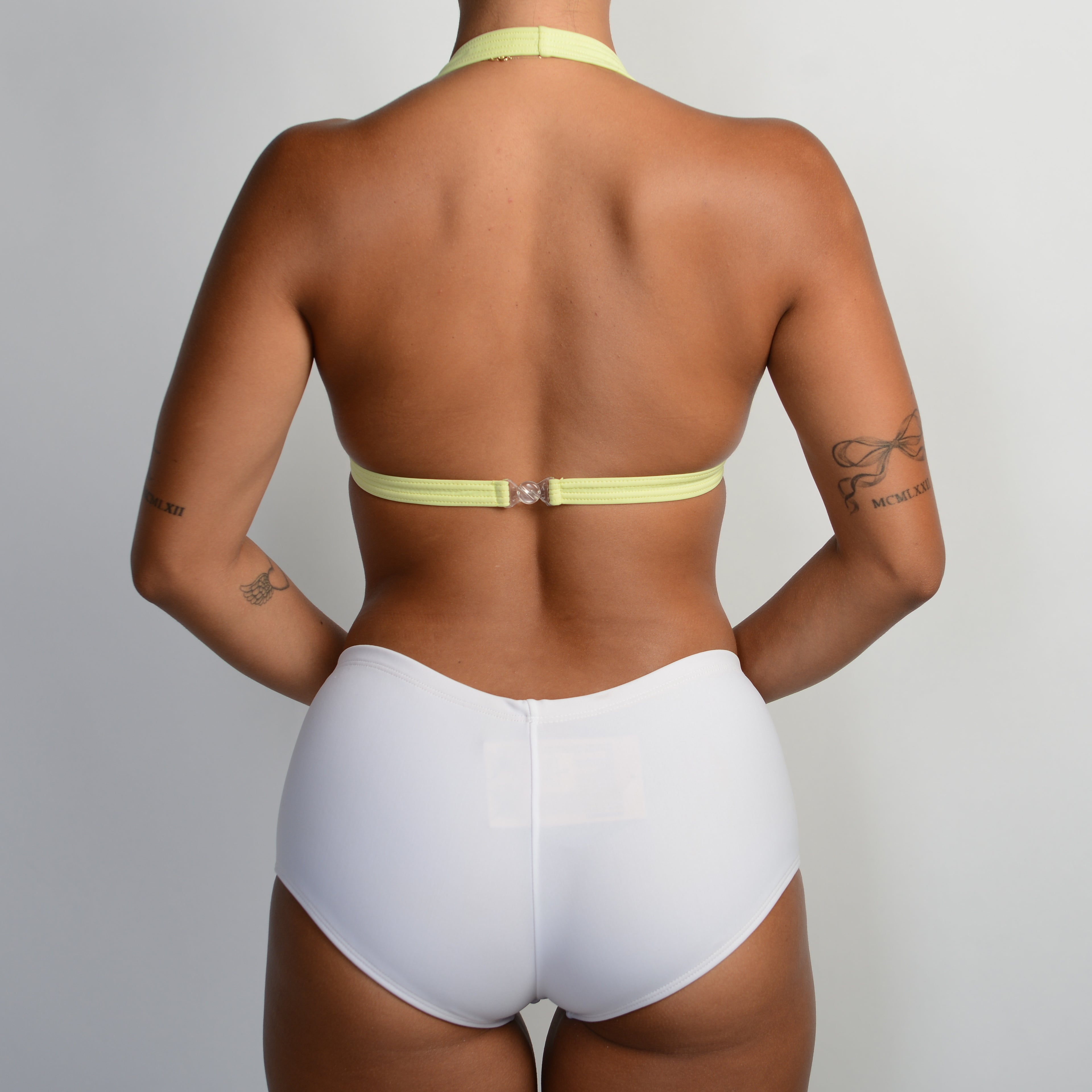 LIME HALTER BIKINI TOP