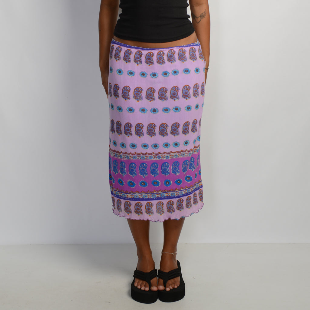 PAISLEY MESH MIDI SKIRT
