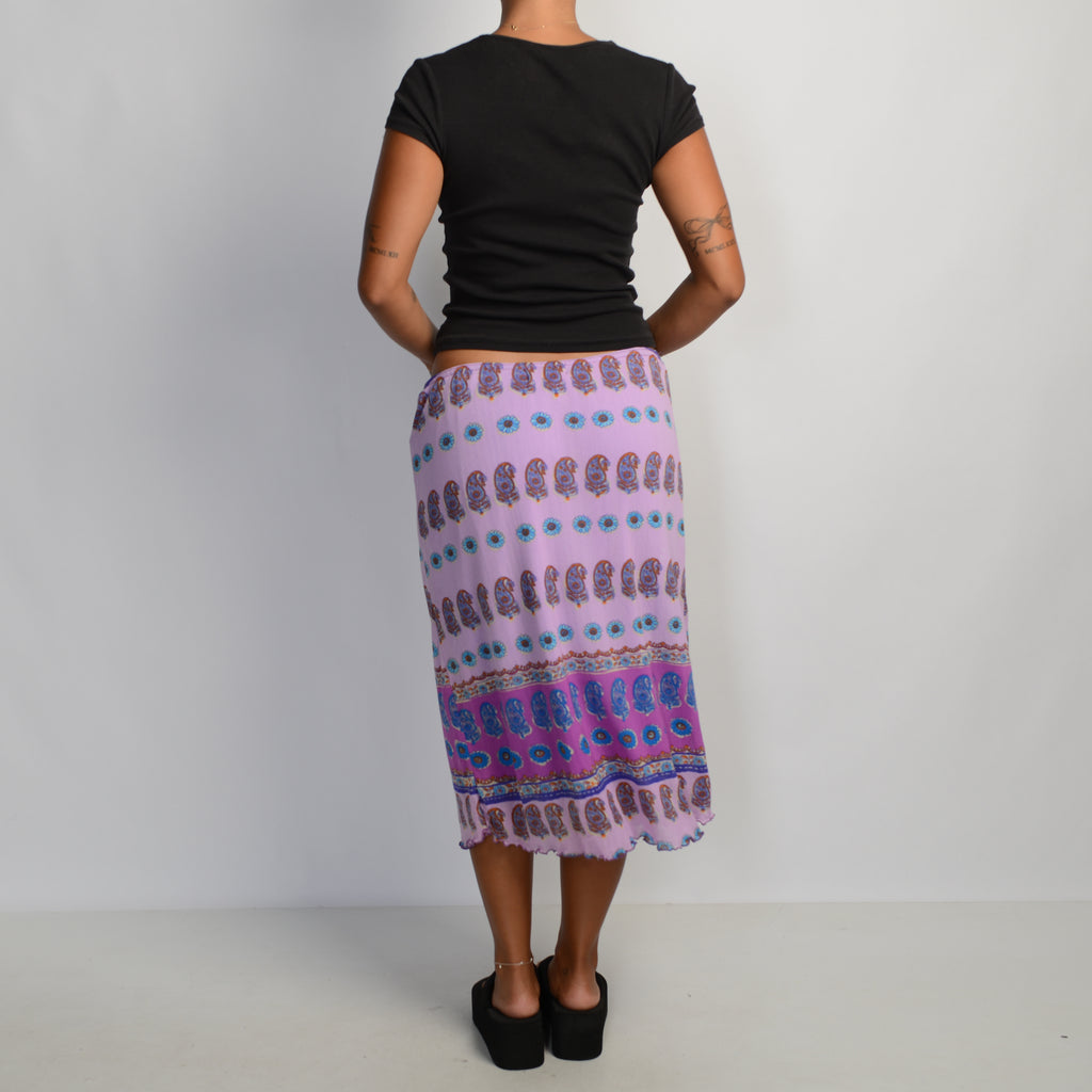 PAISLEY MESH MIDI SKIRT
